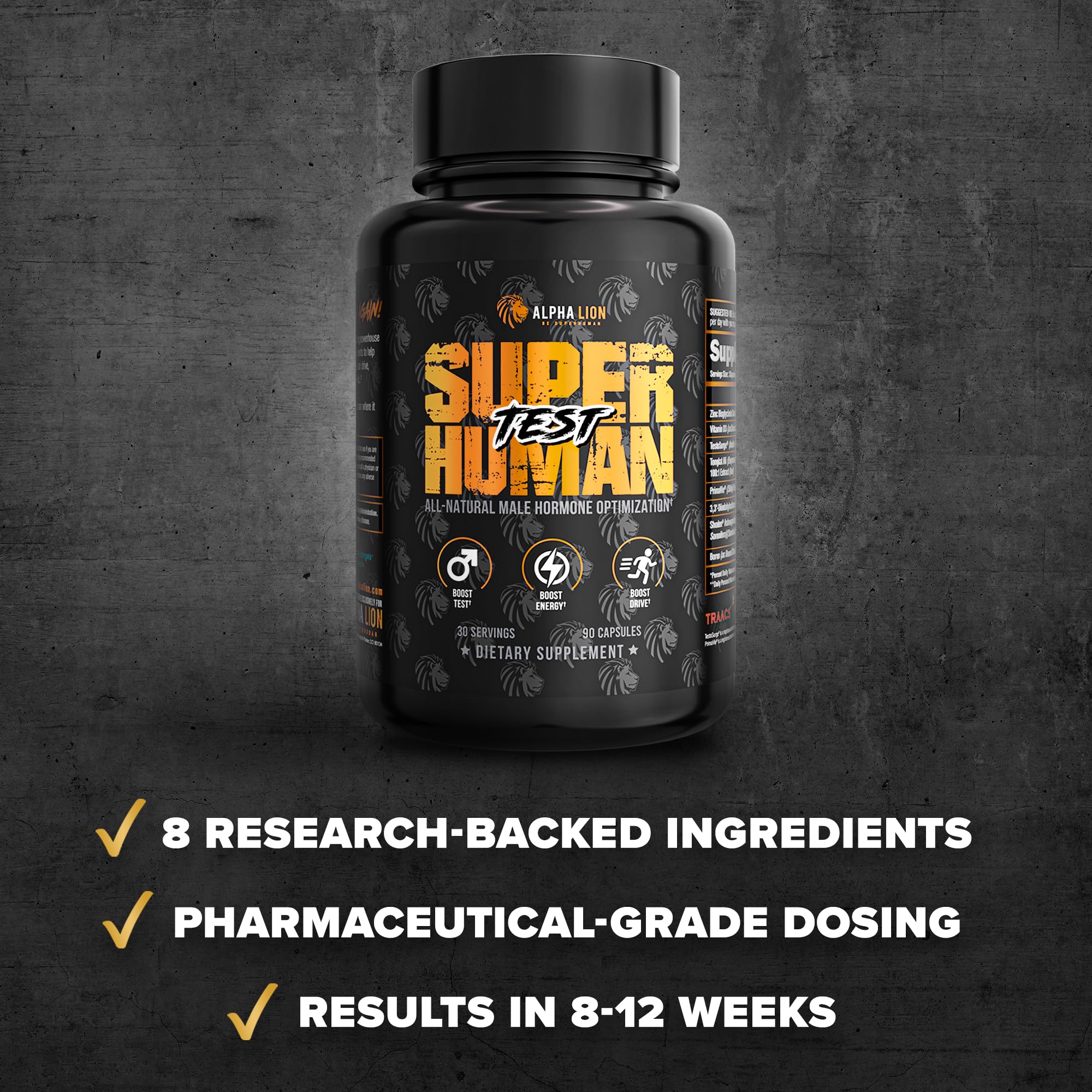 ALPHA LION Superhuman Test – Natural Testosterone Booster for Men | Boost Energy, Drive, Muscle Strength & Mental Focus with PrimaVie, Shoden Ashwagandha & TestoSurge — Amazon image 4