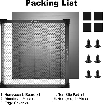 Algolaser Honeycomb Laser Bed - 400x400mm Honeycomb Working Table - Aluminum Honeycomb Panel for Laser Engraver - Laser Engraving Accessories for Most Laser Engraver & Cutter Machine (15.7x15.7 in)