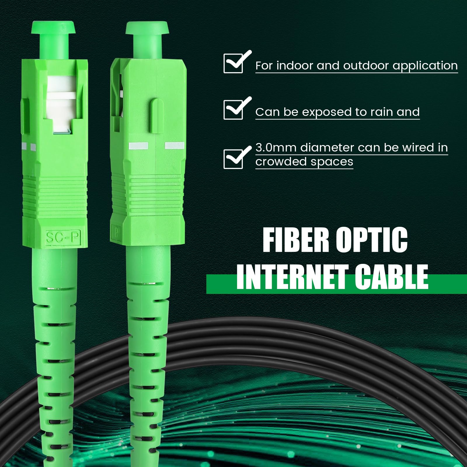 Snapklik.com : Tellegloww 100ft/30m SC/APC Fiber Optic Internet Cable ...