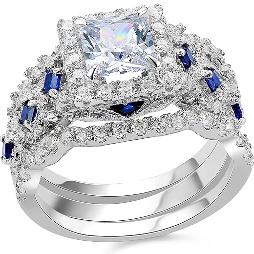 Newshe AAAAA CZ Engagement Ring Set