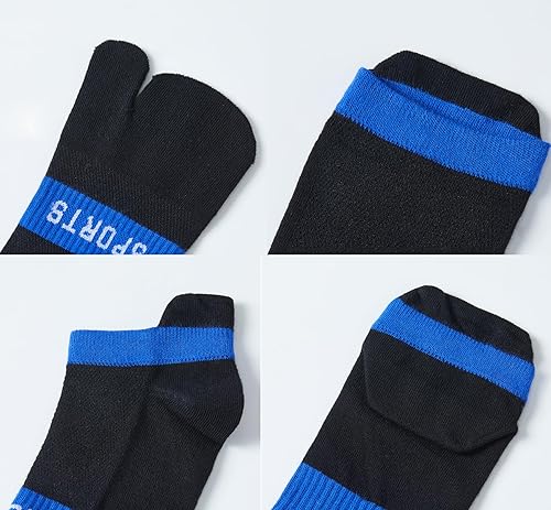 Miniatura 7 de Calcetines Tabi para hombre con puntera dividida, punta grande, de algodón, atlético, paquete de 6 unidades
