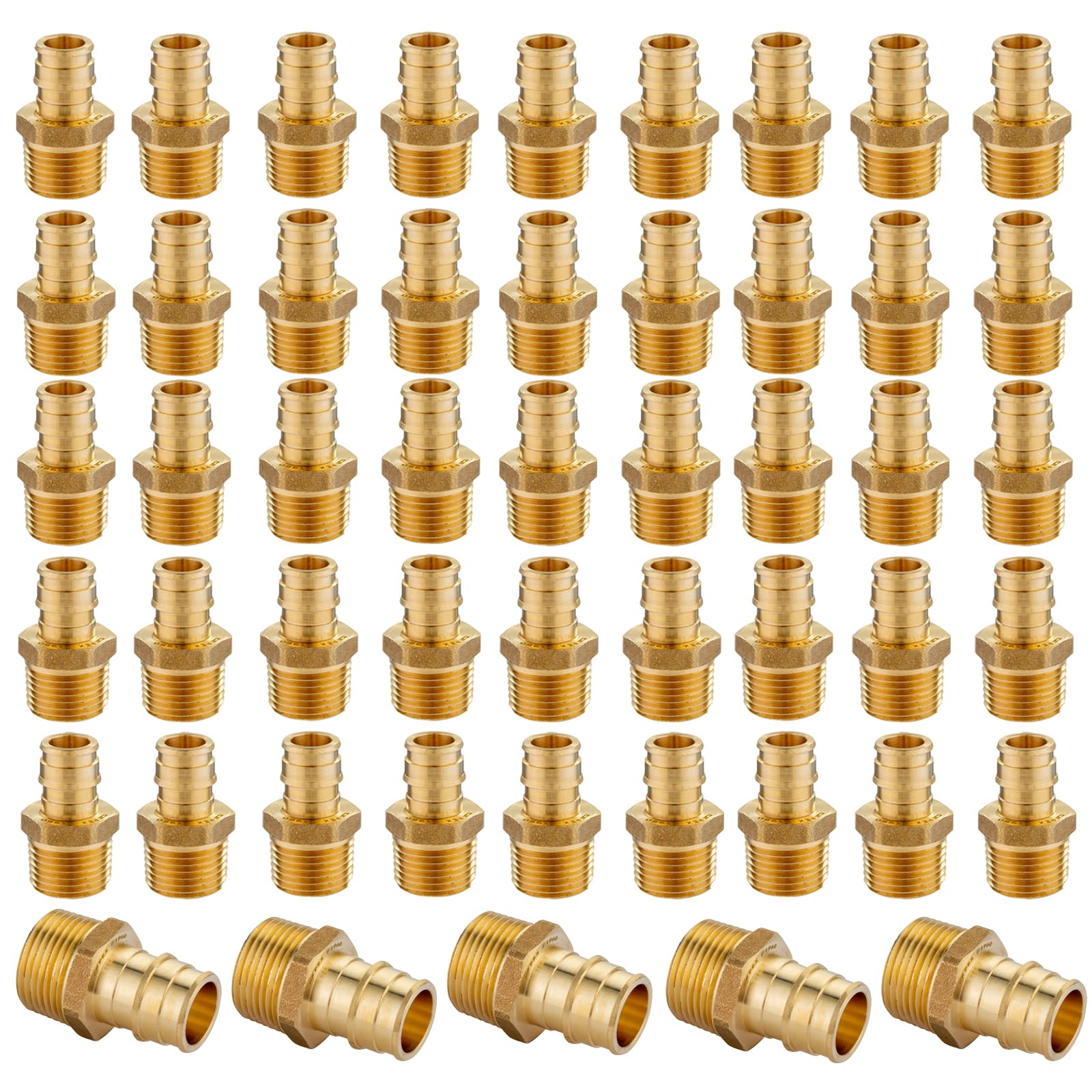 Racores de expansión PEX-A macho NPT de 3/4, conectores ASTM F1960 para instalación de fontanería