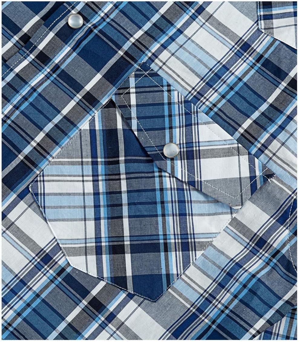 Western Shirts for Men with Snap Buttons Regular Fit Plaid Mens Long Sleeve Shirts Casual - Image 5