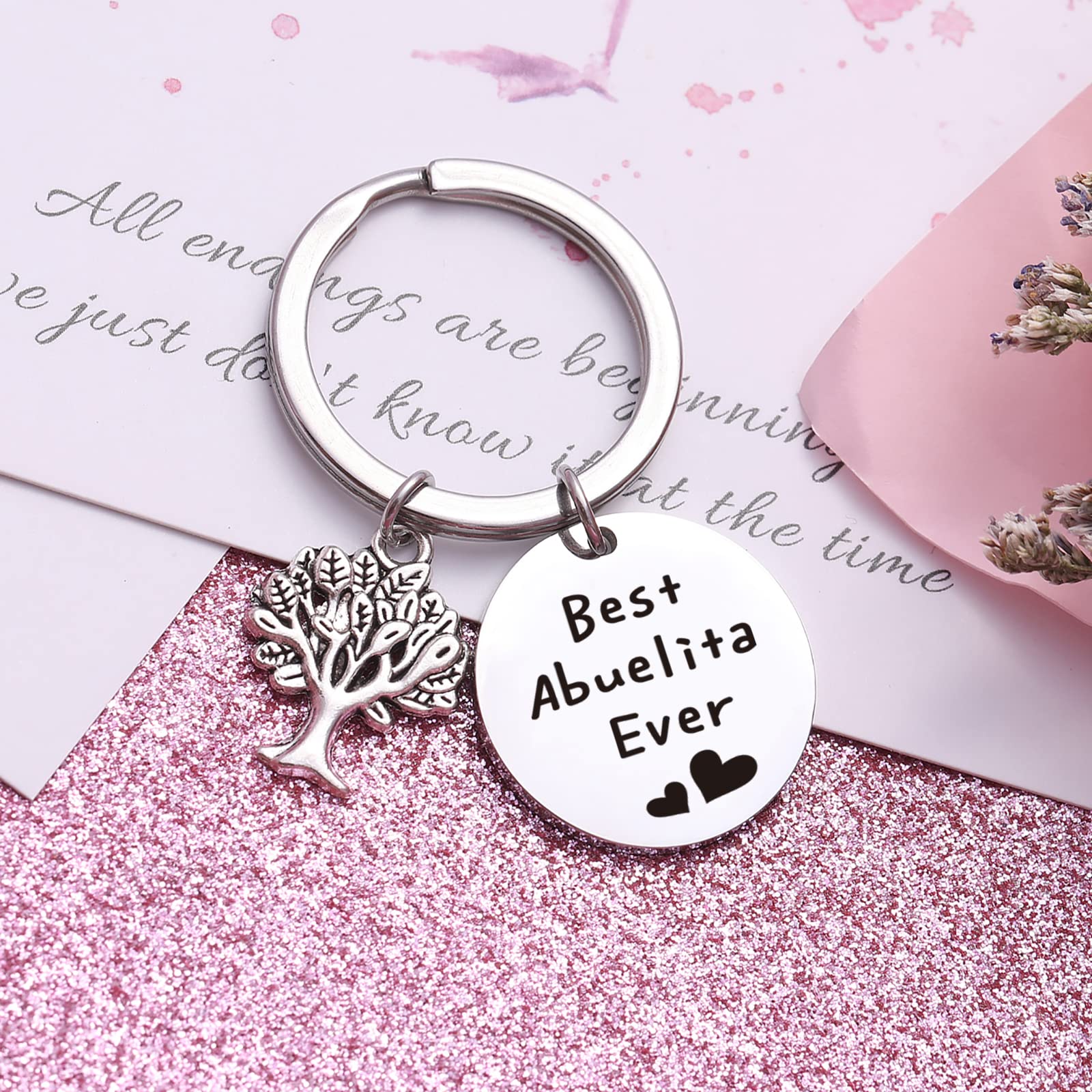 RSZOTW Abuelita Gifts Abuela Gifts Grandma Keychain Best Abuelita Ever Jewelry For Mimi Granny Grandmother Keychain Mother's Day Gift