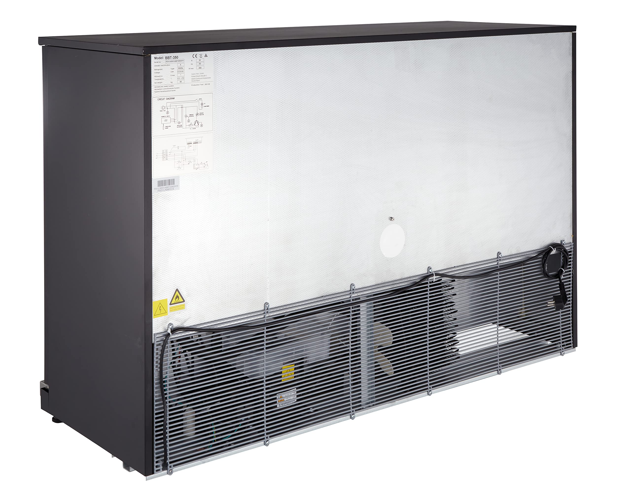 GastroHero Barkühlschrank ECO 320 mit Klapptüren schwarz Gastronomiebedarf