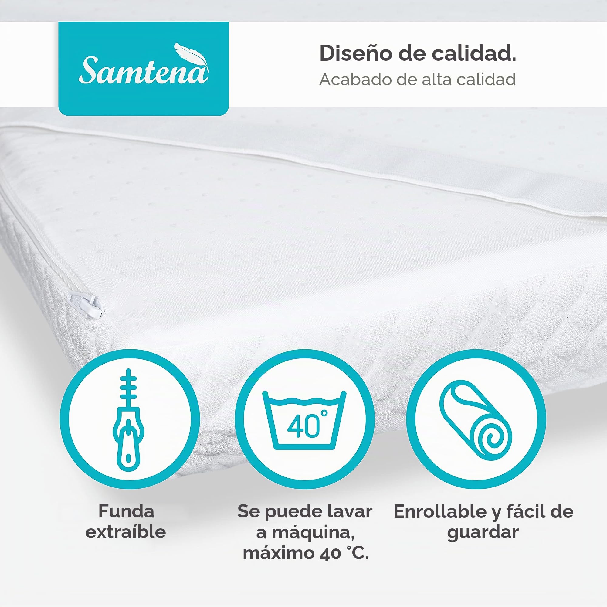 Topper viscoelástico para colchón de 140x200, Grosor 5cm, Sobrecolchón Memory Foam, Edition Standard, Model Deluxe, Cubrecolchón de Espuma, Espuma viscoelástica, Espuma Memoria, Topper Sofa