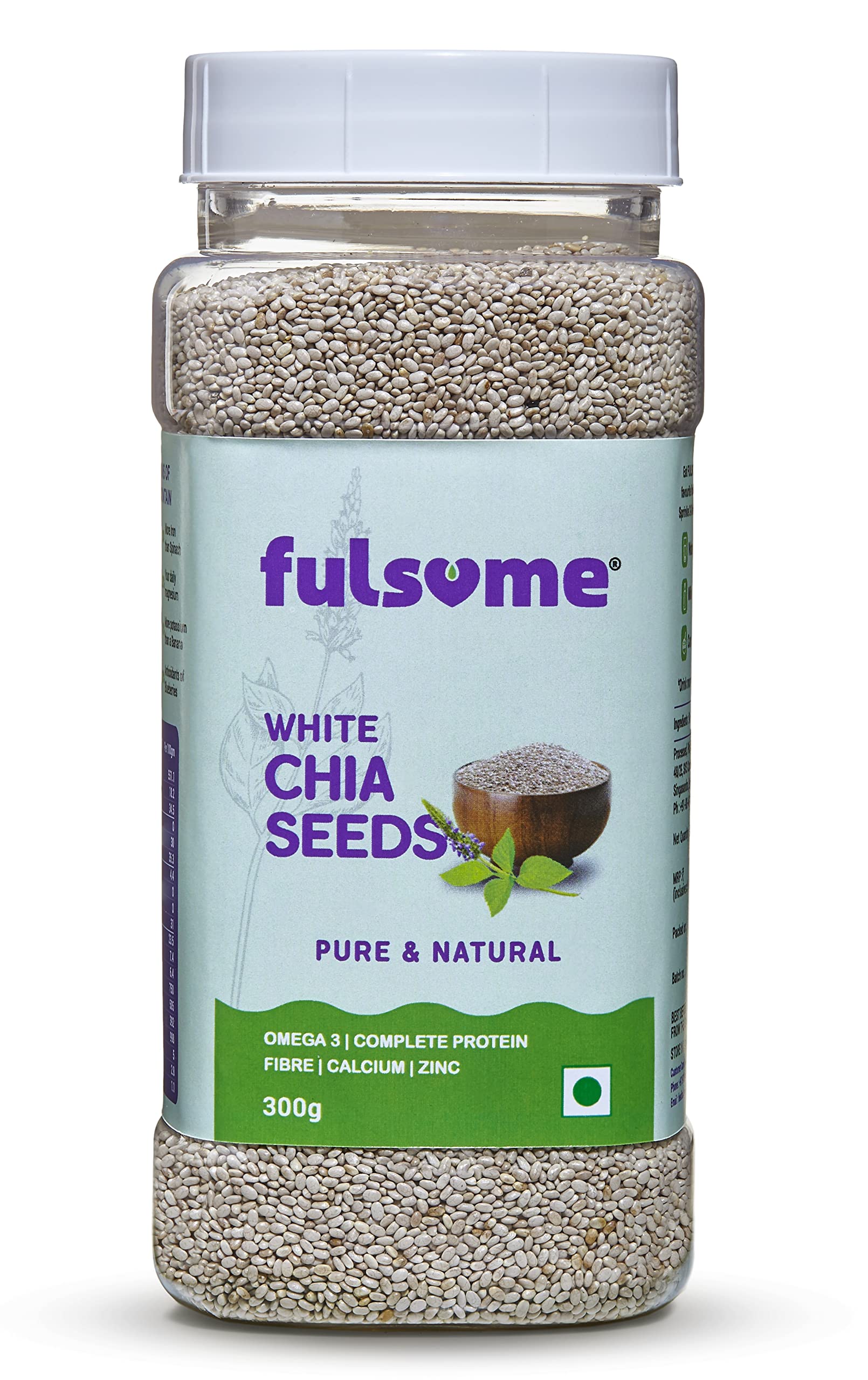 FULSOME - Premium White Chia Seeds (300G) - 100% Natural | for Weight Loss | for Healthy Diet Brand: FULSOME (B0B61RJ1F2) Amazon Price History, Amazon Price Tracker