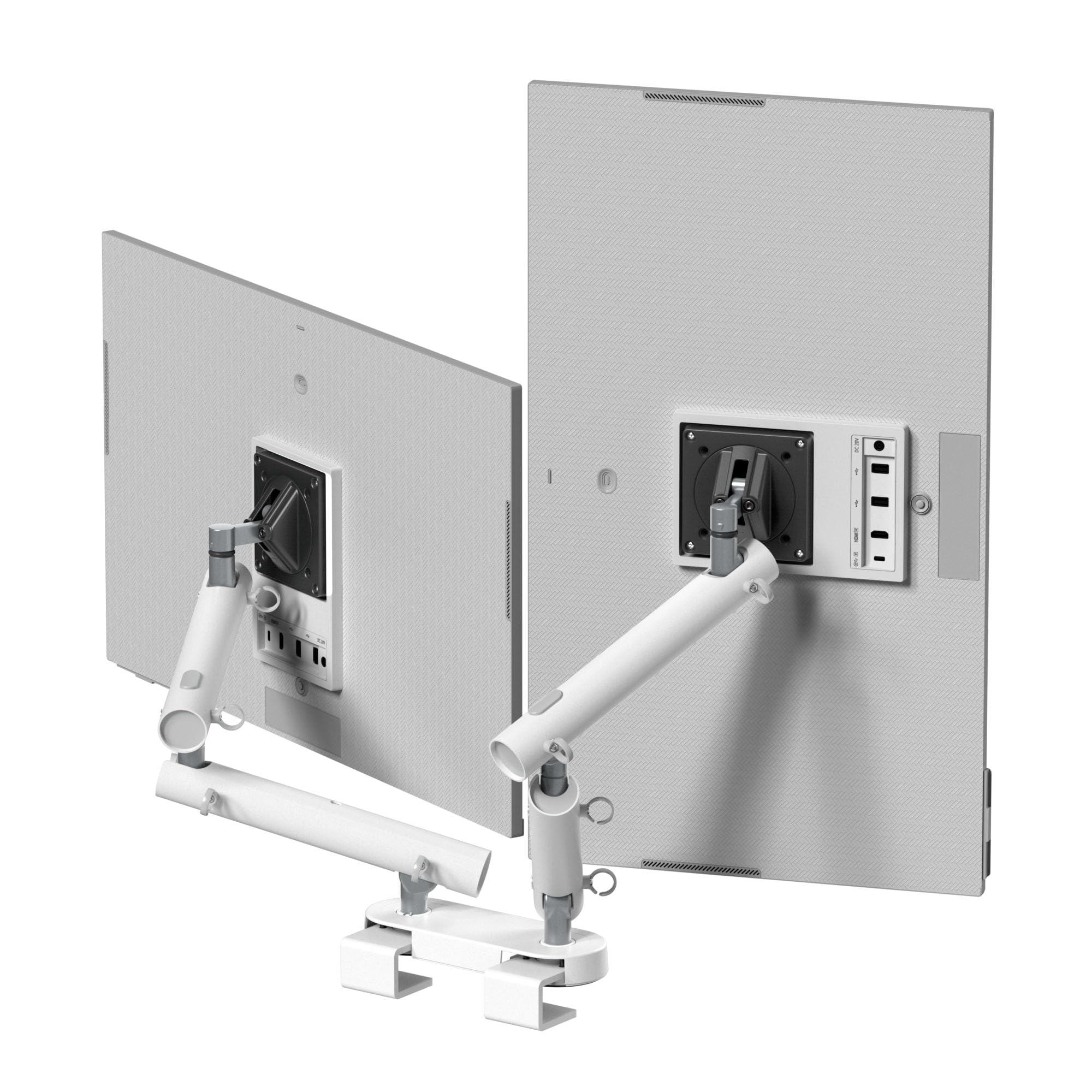 MIRO Supporto da scrivania per doppio monitor, compatibile con VESA, con morsetto a C, bracci regolabili a molla a gas, gestione dei cavi, adatto per schermi da 17 a 32 pollici, supporta 2-9 kg