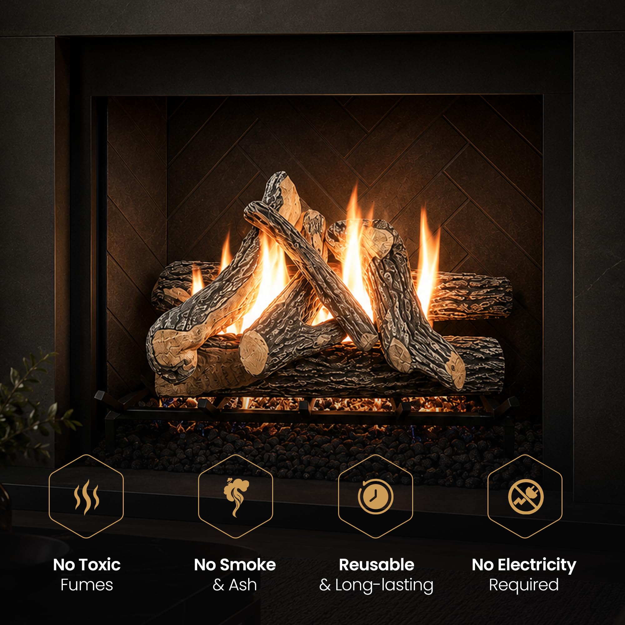 Amazon.com: Dreffco Premium Great Oak Vented Gas Logs for