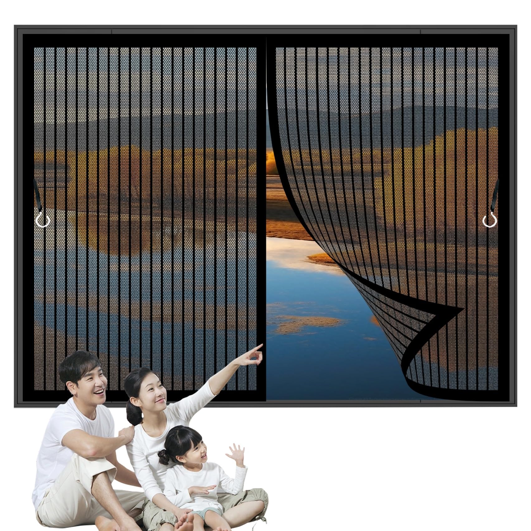 Moustiquaire magnétique anti insecte pour fenêtre 138x123