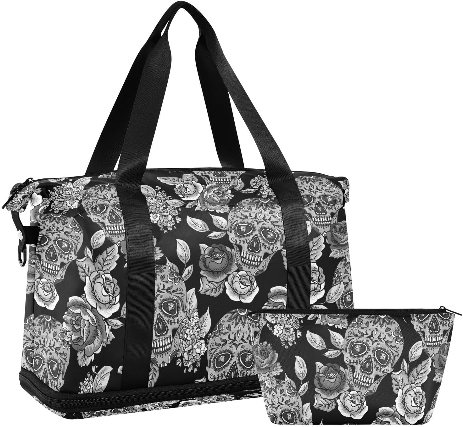 Rainbow Leopard Print Gym Bag for Women - Neon Sports Duffle Travel Tote with Toiletry & Shoes Compartment, Dry/Wet Separation Swim Bag