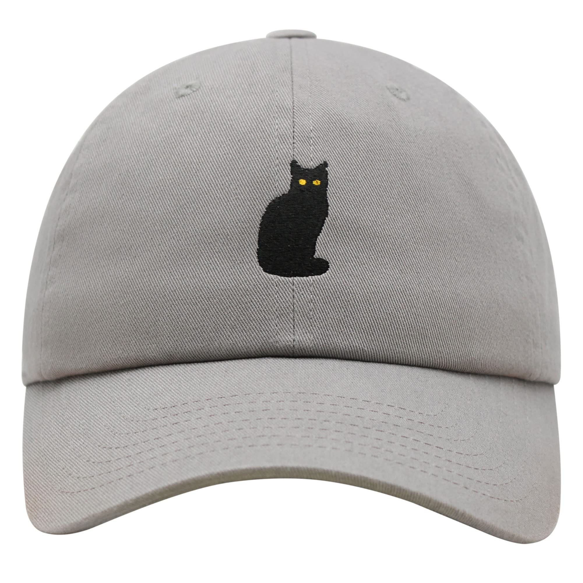 JPAK Sitted Black Cat Premium Dad Hat Embroidered Cotton Baseball Cap Cute Kitty
