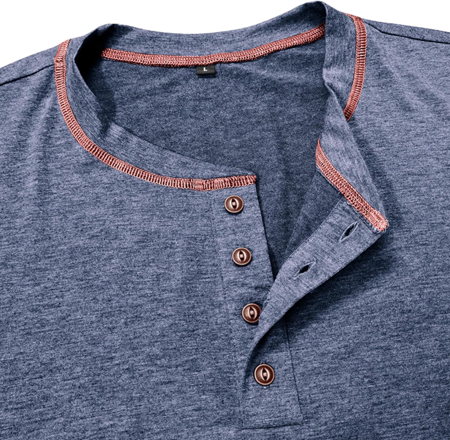 Mens Short Sleeve Shirts Casual Cotton Basic Henley Shirts Summer Lightweight T-Shirts - Image 4