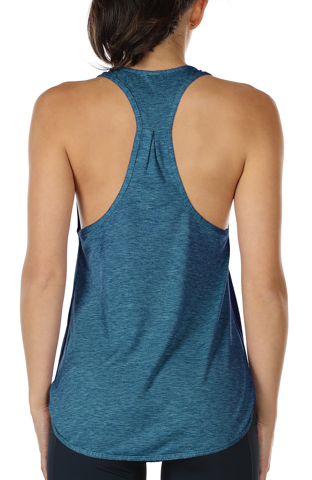 Icyzone Women's Denim Workout Tank Tops For - Athletic Yoga Tops, Racerback Running Tank Top (S, )