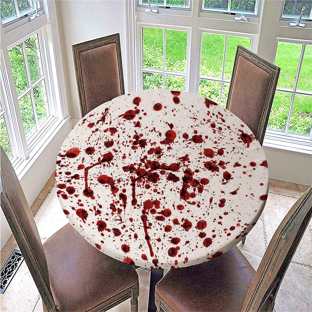 FANSU 3D Nappes Rondes Anti Taches, Imprimé Noël Bord Elastiqué Couverture Nappe Imperméable Polyester Protège Table Pour Salle à