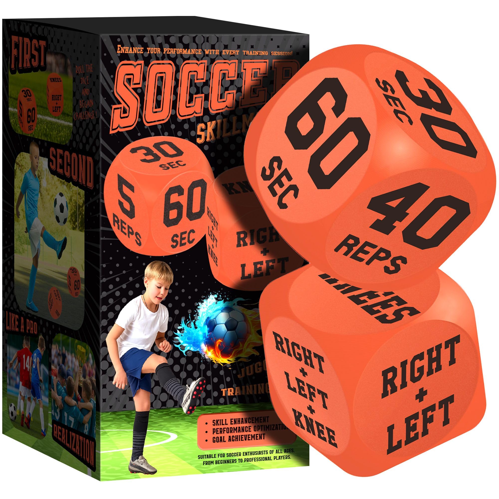 Innovative 2-Piece Soccer Training Dice Games: Fun Skill Development for Teens and Youth