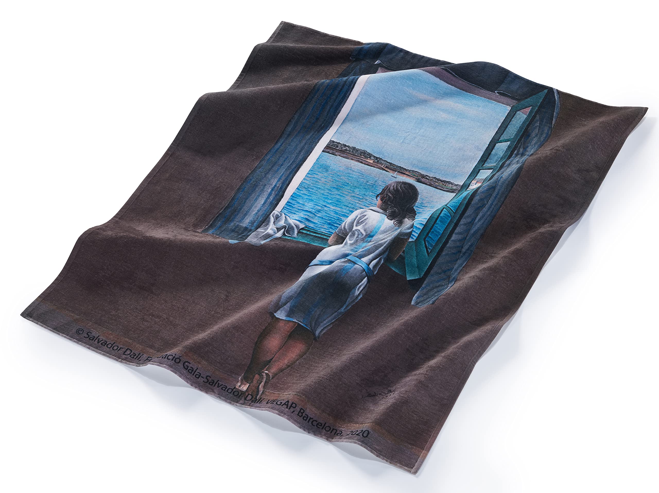 Musearta BT-SD-FW-V424331 Unisex Beach Towel with Artist Salvador Dalí Figure at The Window Motif Cotton 120 x 150 cm