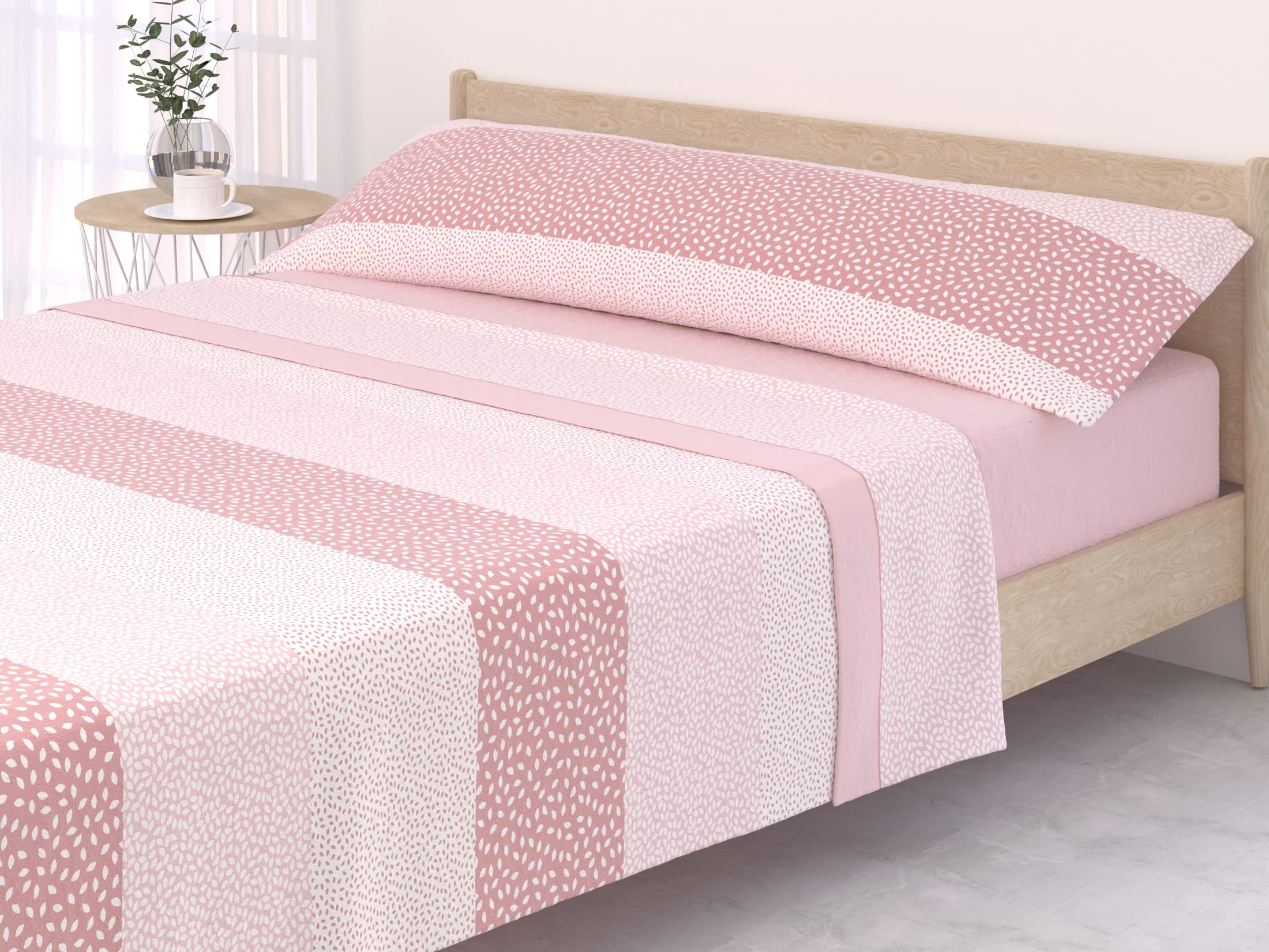 Victorio & Lucchino Juego de sábanas Coralina, térmica para Invierno, Tacto Suave - Modelo Araceli (150 cm, Rosa)