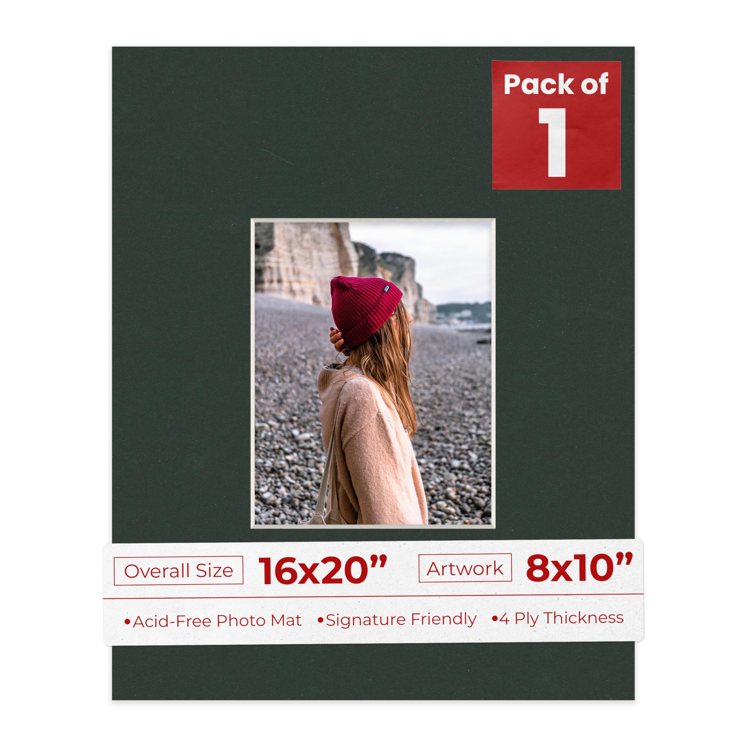 8x10 Mat for 16x20 Frame - Precut Mat Board Acid-Free Black 8x10 Photo Matte Made to Fit a 16x20 Picture Frame, Premium Matboard for Family Photos, Show Kits, Art, Picture Framing, Pack of 1 Mat-image-15