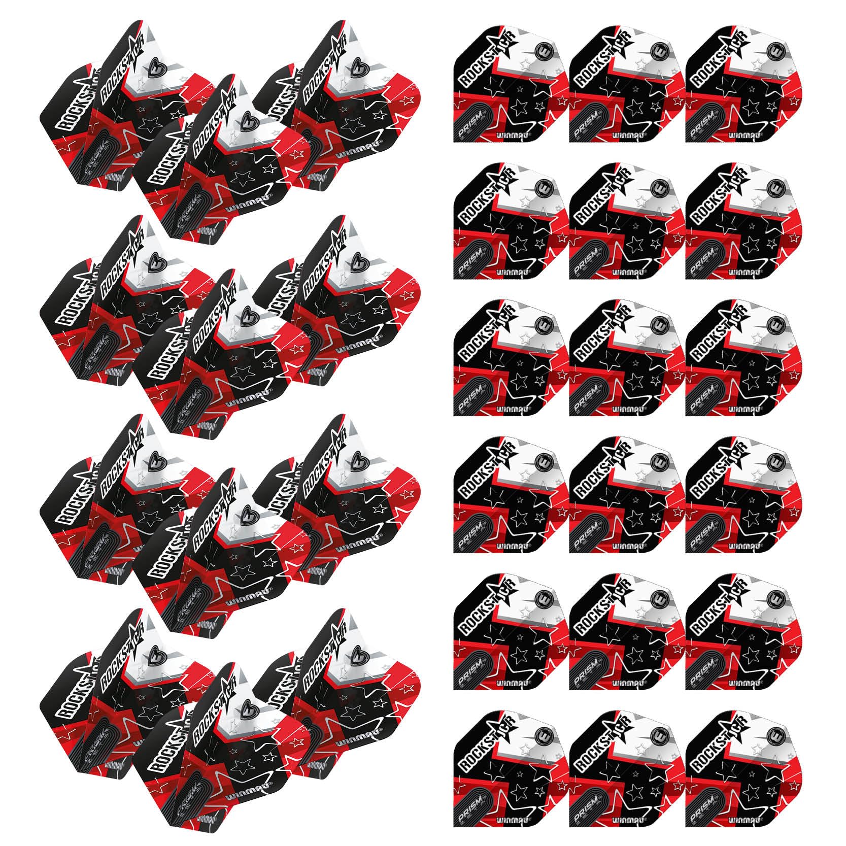 WINMAU Joe Cullen The Rockstar Starry Design Prism Zeta Dart Flights - 10 sets per pack (30 dart flights in total)