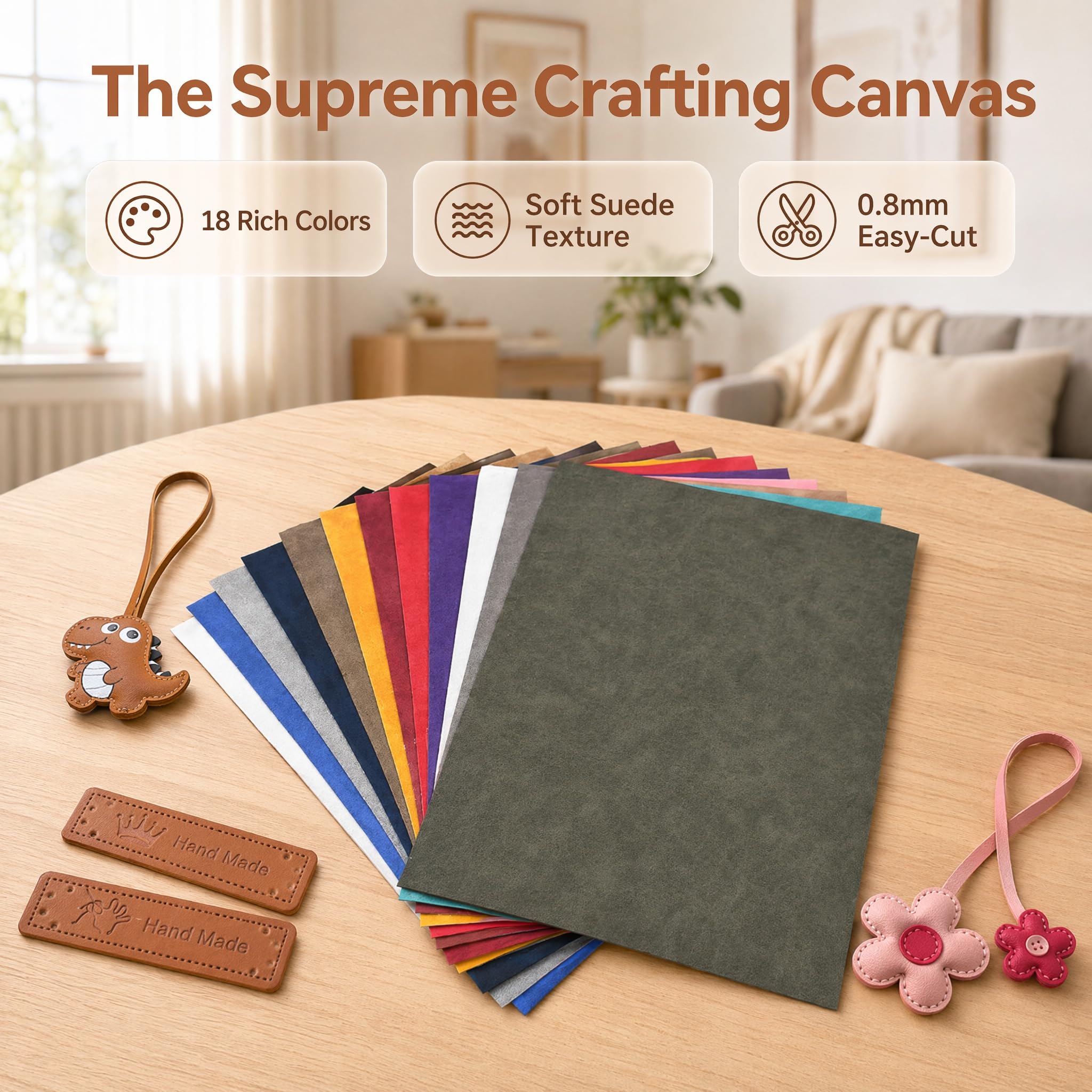 18er Set Kunstleder 30x21cm, 0,8mm Veganes Leder A4 Blätter Weiches Leder in 18 Farben für Lederreste zum Basteln Lederimitat Meterware DIY für Handgefertigte Lederwaren wie Heimwerker Nähen