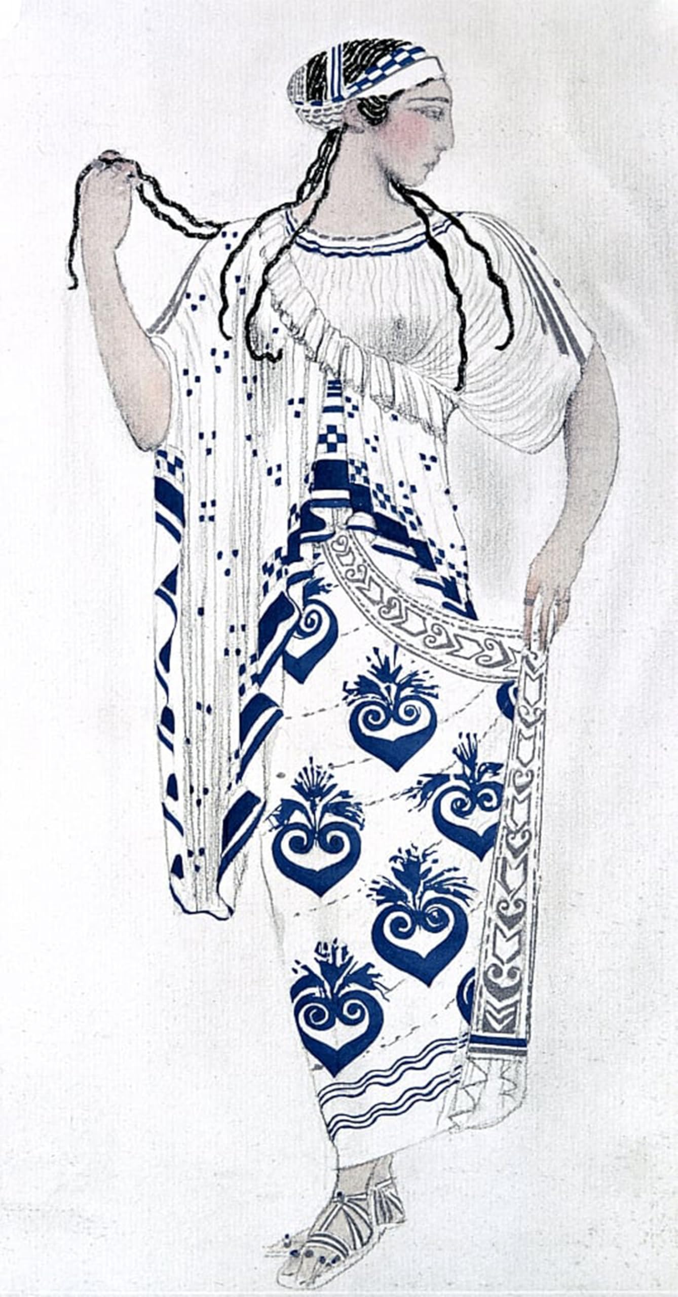 POSTERIIk Famous Modern Artwork Art Mural Canvas Painting Picture for Ida Rubinstein As Helen in the Ballet Helen of Sparta by Leon Bakst Oil Paintings Pictures for Home Decor 60x90cm