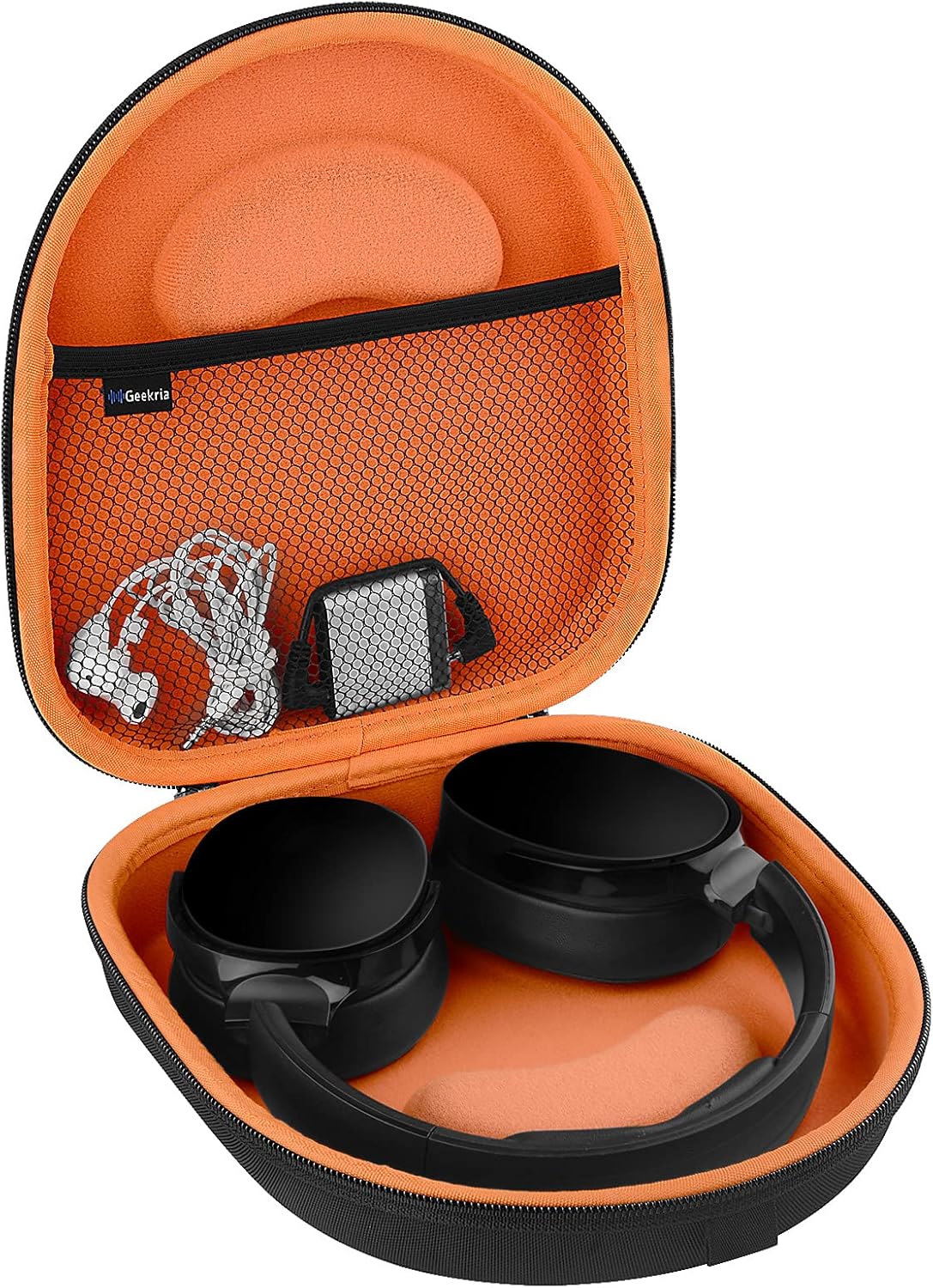 Geekria Shield Headphones Case Compatible with Skullcandy Riff 2, Hesh 3, Hesh Evo, Crusher Evo, Crusher ANC 2, Replacement Hard Shell Travel Carrying Bag with Cable Storage (Black) - Image 3