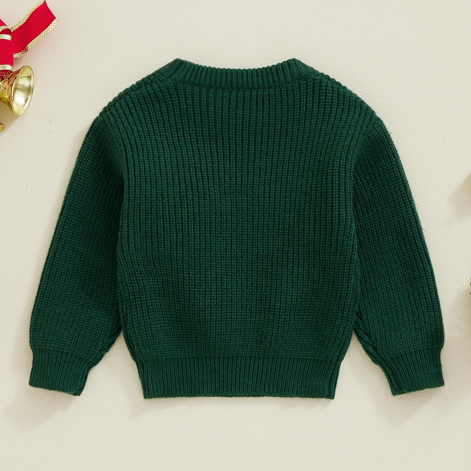 Geagodelia Maglione di Natale per Neonato Bambino Unisex Maglieria Natalizia a Maniche Lunghe in Cotone con Ricamo Regalo Bimbo Natale