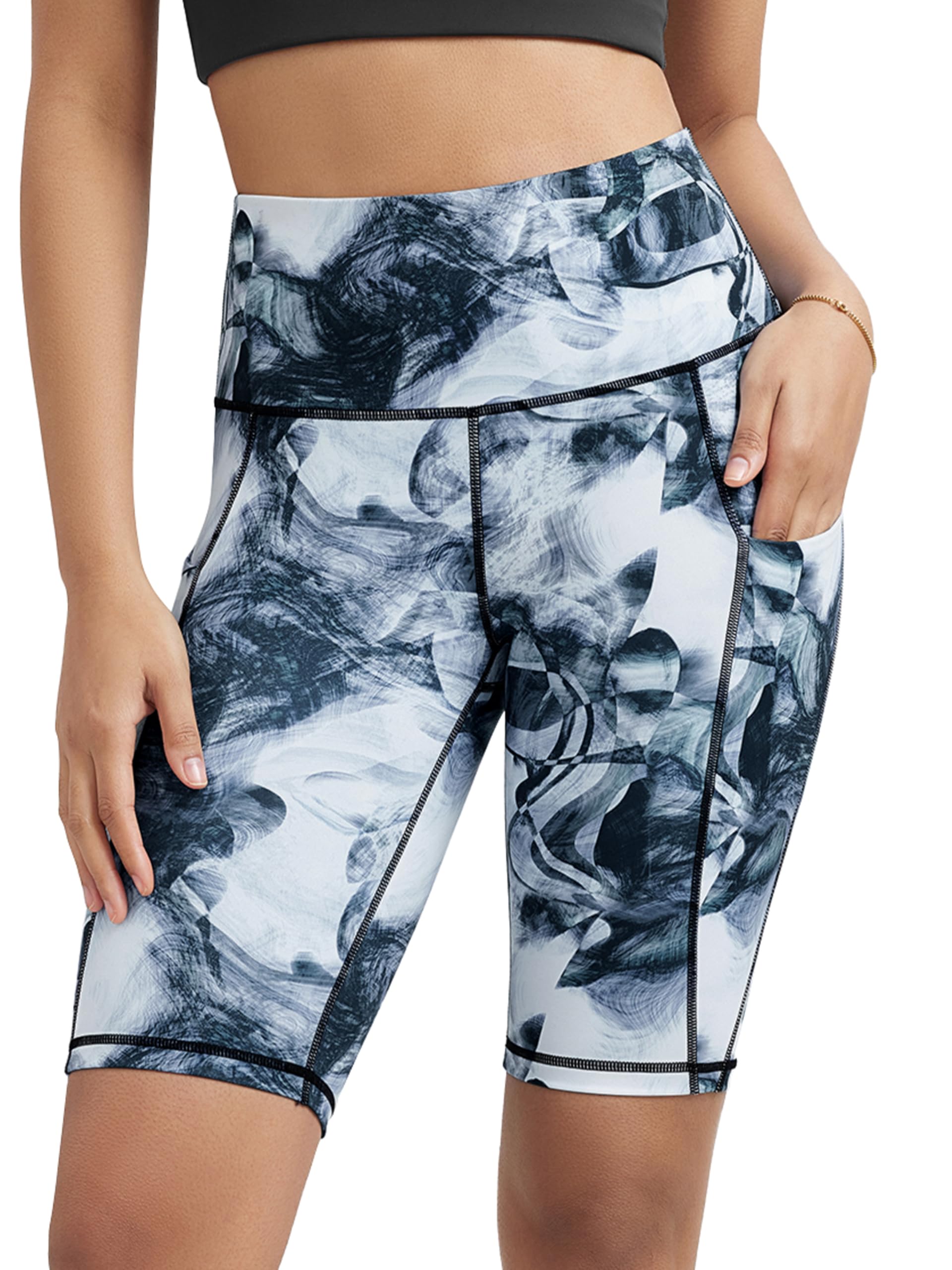 ODODOS Women's Tummy Control Biker Shorts 2.0 with Pockets High Waist Athletic Workout Yoga Shorts-3.5''/ 5"/ 8" / 10" Inseam