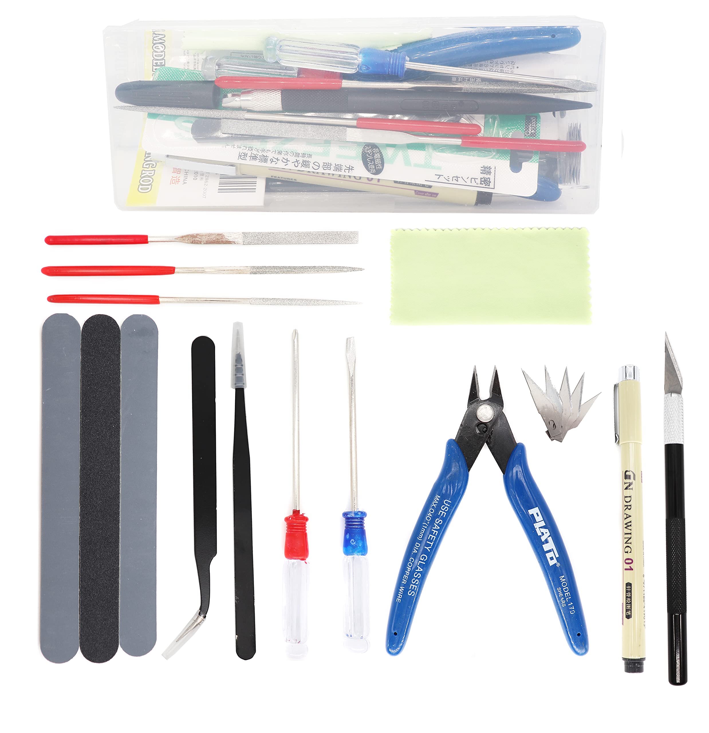 binifiMux 19pcs Gundam Modeler Basic Tools Craft Set for Car Model Assemble Building Kit