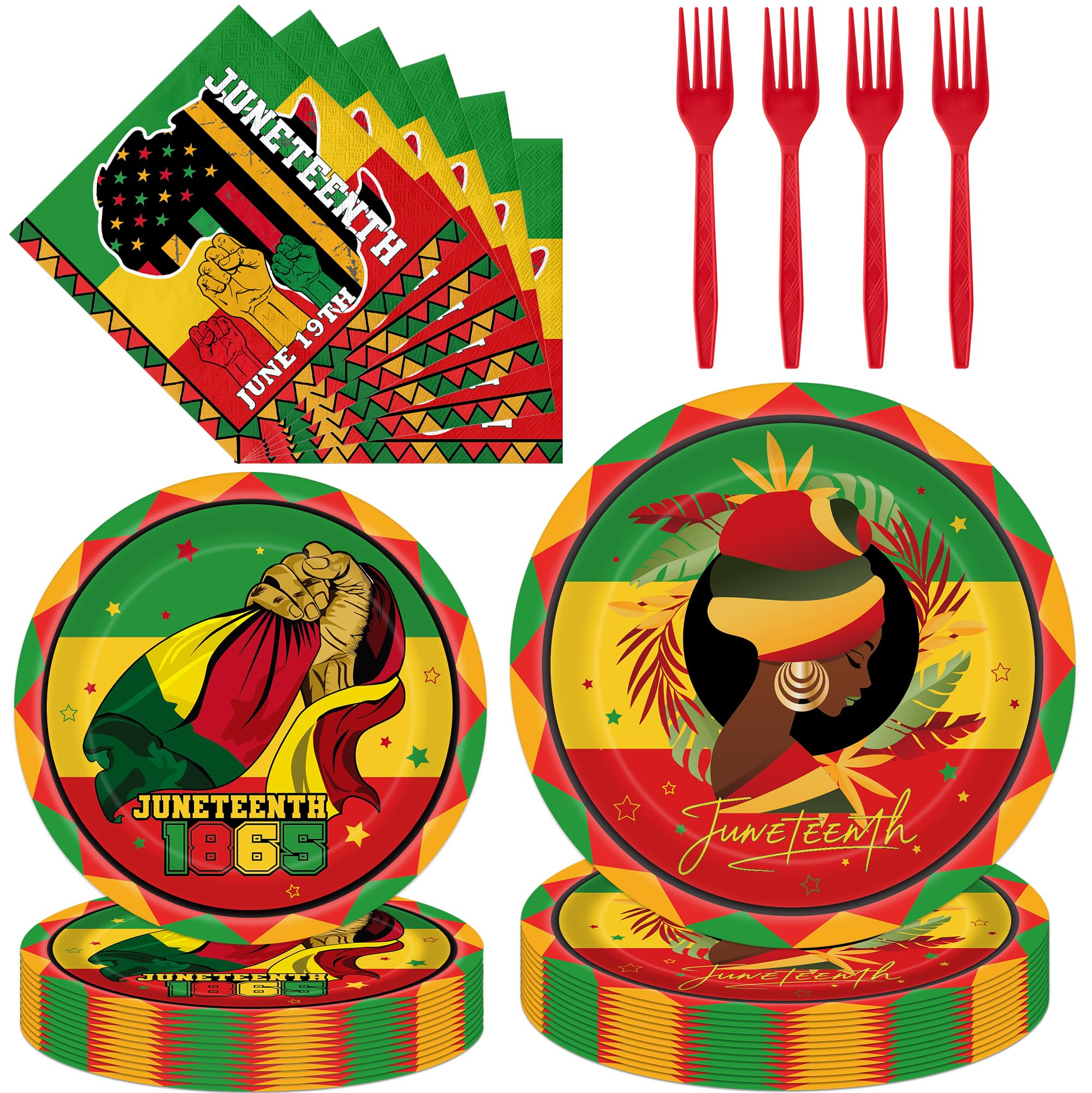 Hokinaa 96 Pcs Juneteenth Party Decorations
