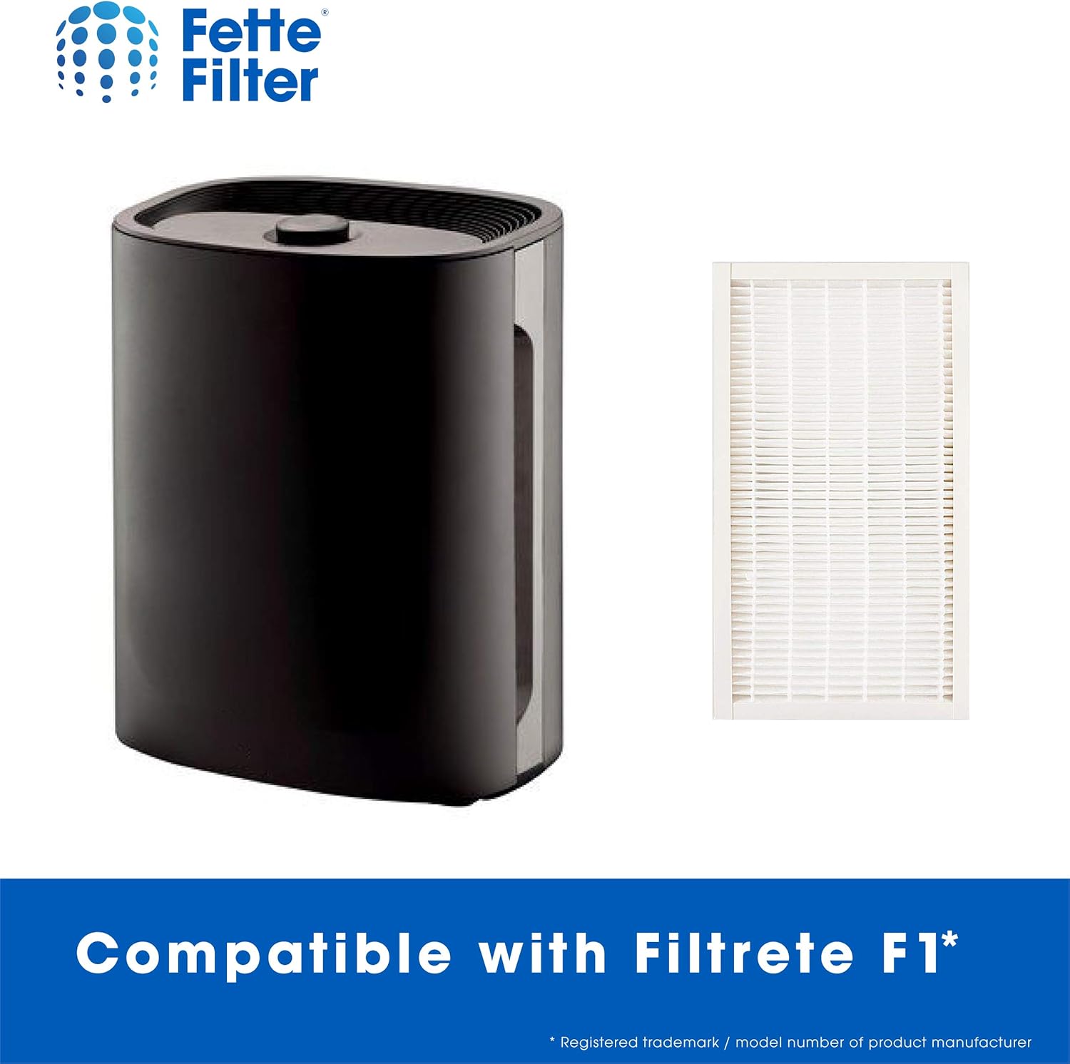 Fette Filter - 4 True HEPA Filters Compatible with 3M Filtrete F1 Replacement Filter for Purifier FAP-C01-F1,FAP-T02-F1, FAP-C01BA-G1, FAP-T02WA-G1, FAP-ST02W FAP-ST02N Compare to Part # FAPF-F1-A F1