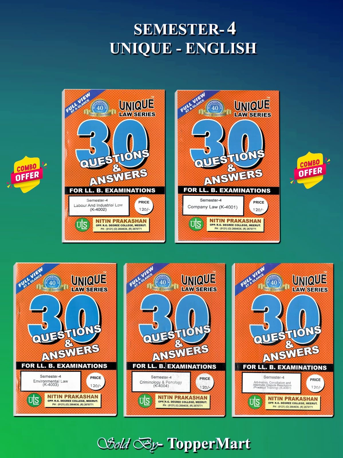 SEMESTER-4 FOR LL B EXMAS COMPANY LAW (K-4001) LABOUR & INDUSTRIAL LAW (K-4002) ENVIRONMENTAL LAW (K-4003) ARBITRATION CONCILIATION AND ADR (K-4007), CRIMINOLOGY PENOLOGY (K-4004) Edition 2024