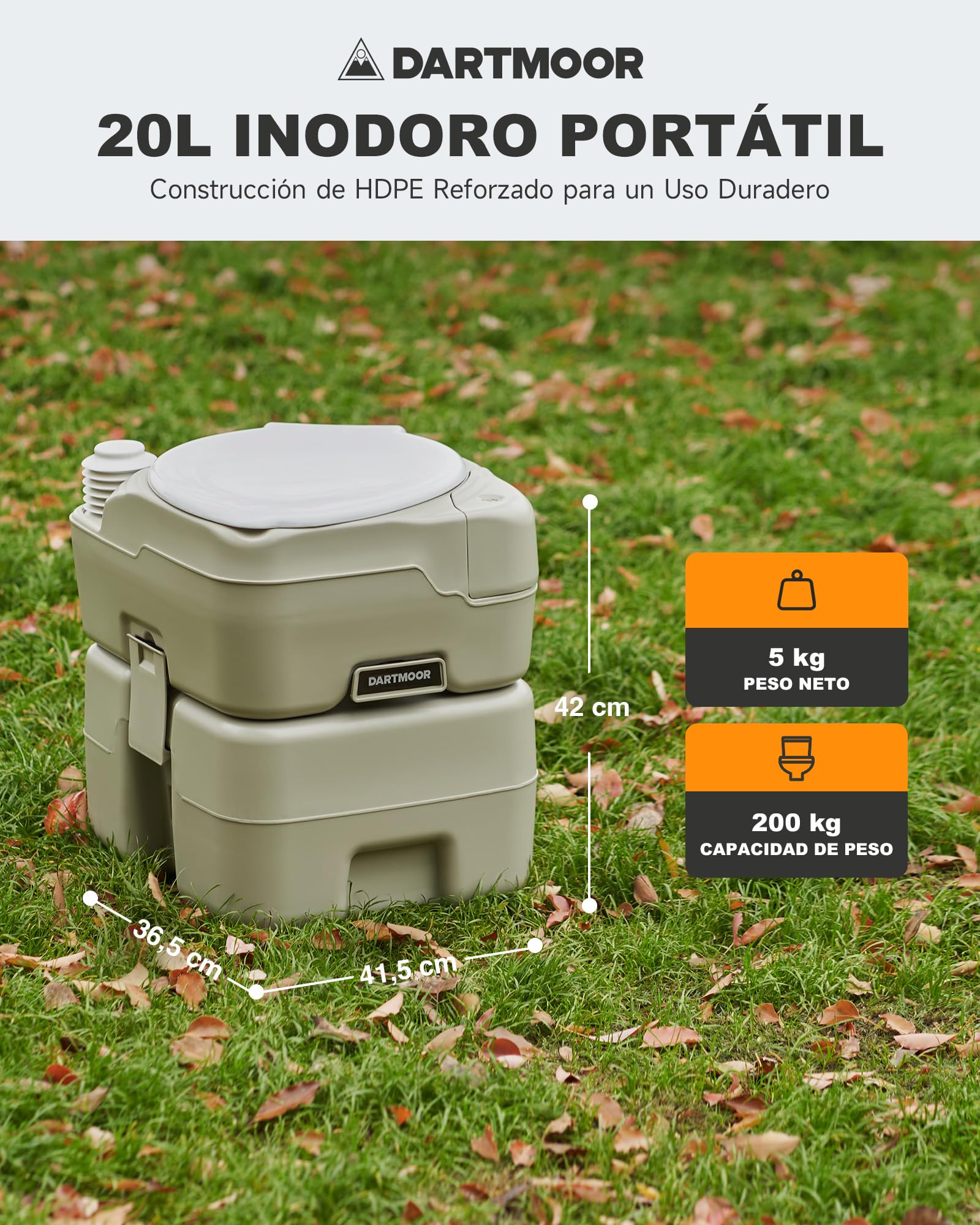 WC Portátil Dartmoor 22L - Para Camping Y Caravanas