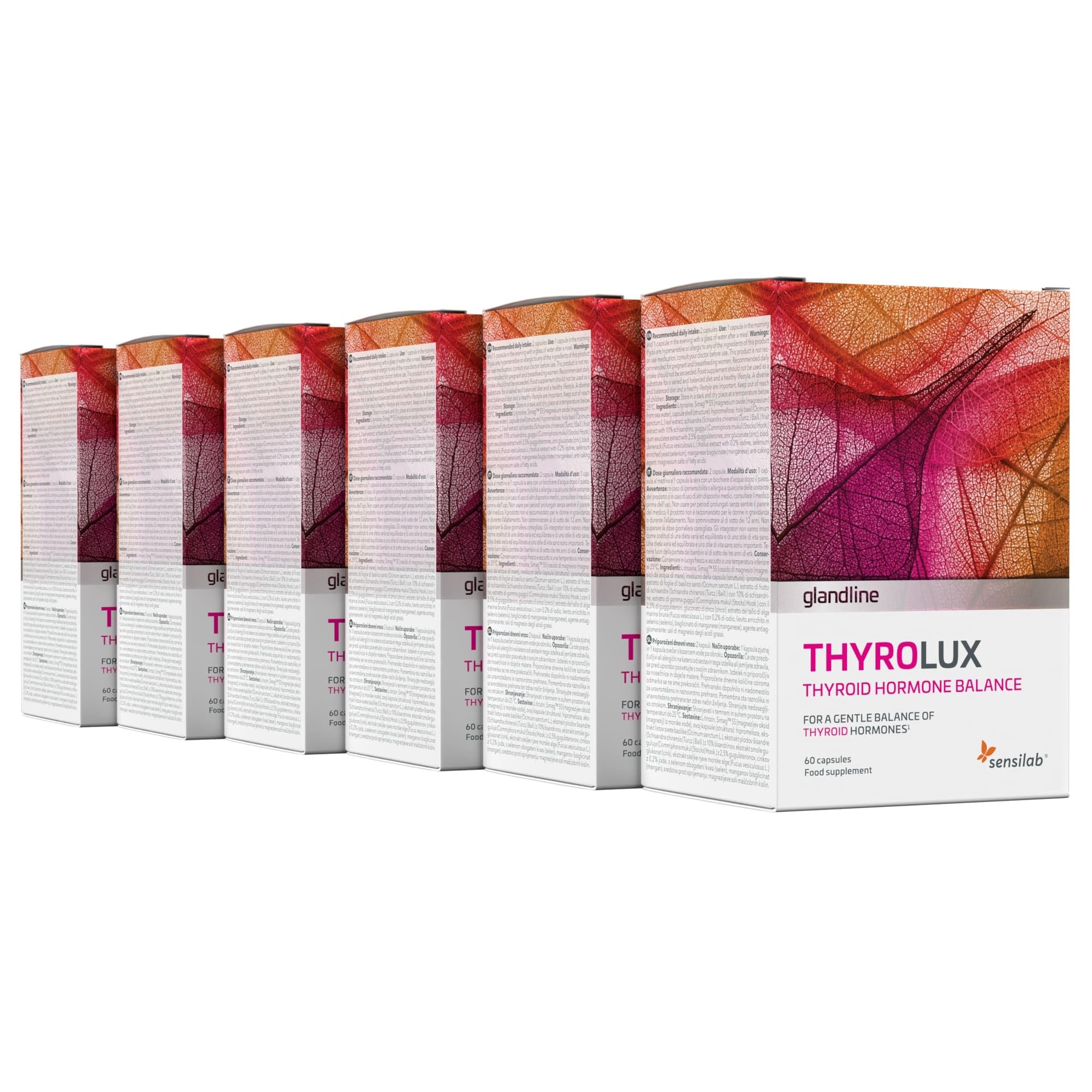 Tiroide - Compresse di iodio - L tirosina, Iodio, Selenio, Magnesio, Schisandra, Zinco- Nutrienti e minerali di origine vegetale - 360 capsule - Thyrolux Sensilab