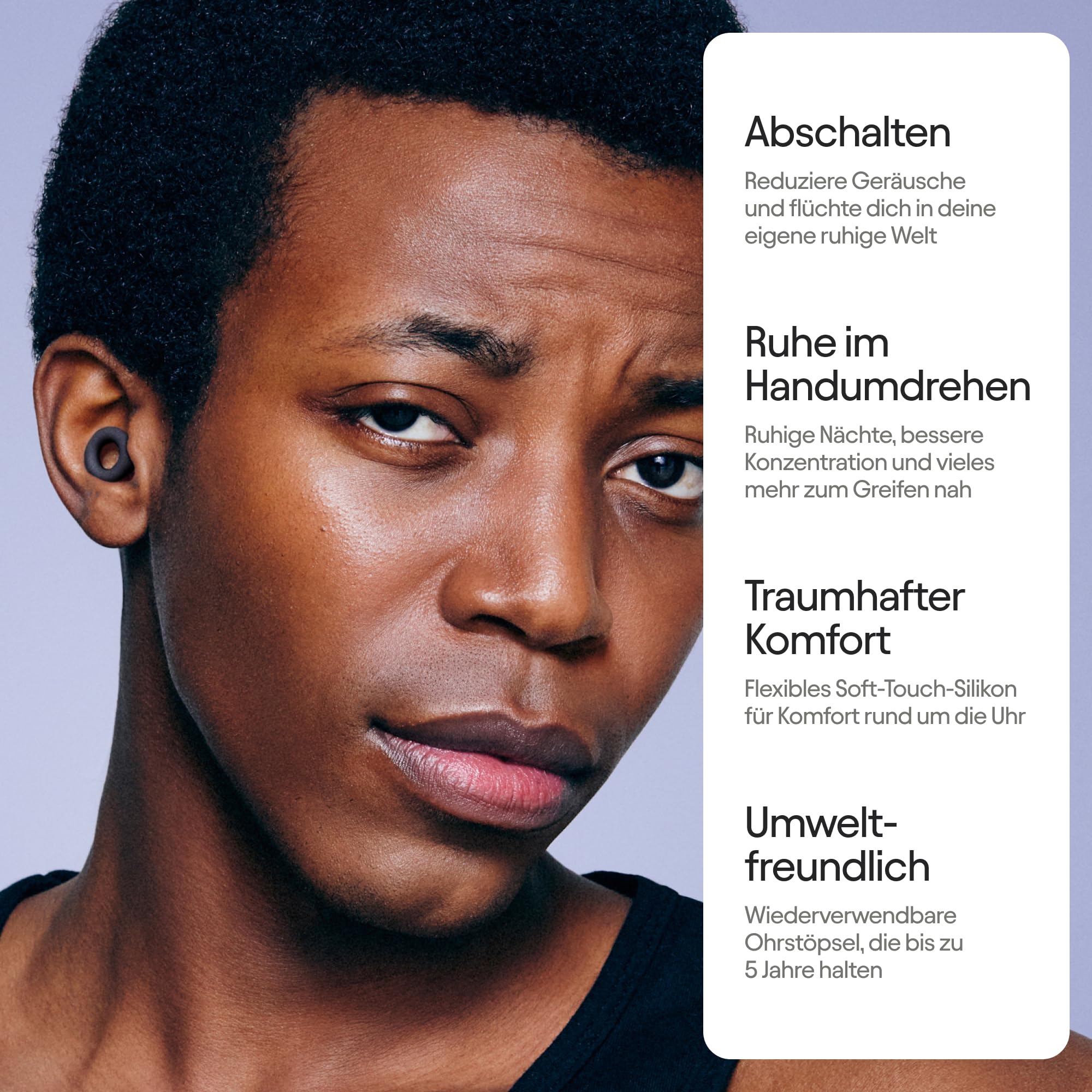 Loop Quiet 2 Ohrstöpsel – Ultrabequeme, wiederverwendbare, geräuschreduzierende Ohrstöpsel für Schlaf, Konzentration, Reisen, Geräuschempfindlichkeit | Flexible Passform, SNR 24 dB Geräuschreduzierung