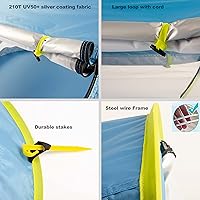 Vista 7 de Poray - Tienda de campaña portátil para playa para bebés con protección solar UPF 50+, mosquitera y sombrilla, tienda de campaña de viaje ideal