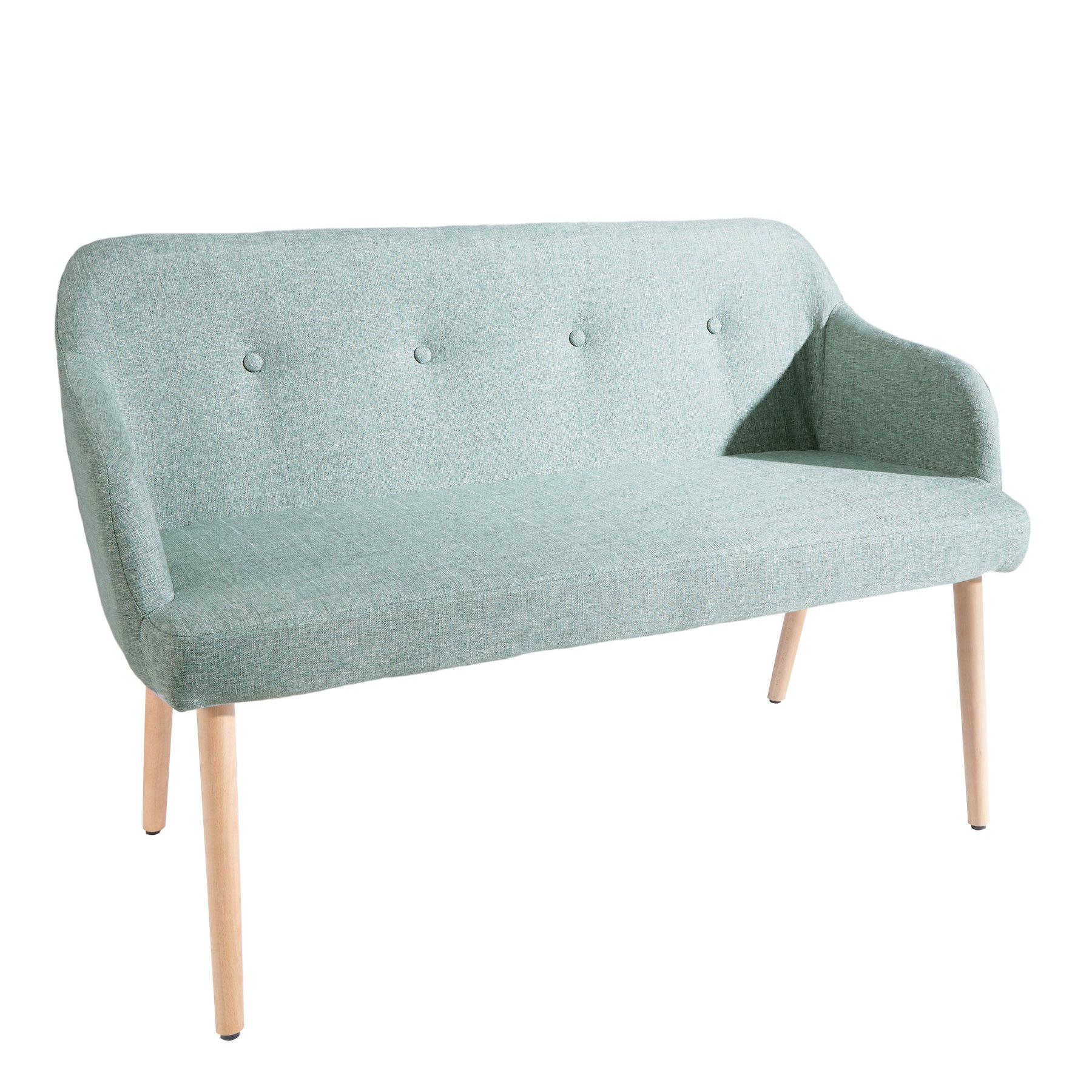 invicta INTERIOR Sitzbank Scandinavia Buche Gestell Lime mit Armlehne im Retro Trend Bank