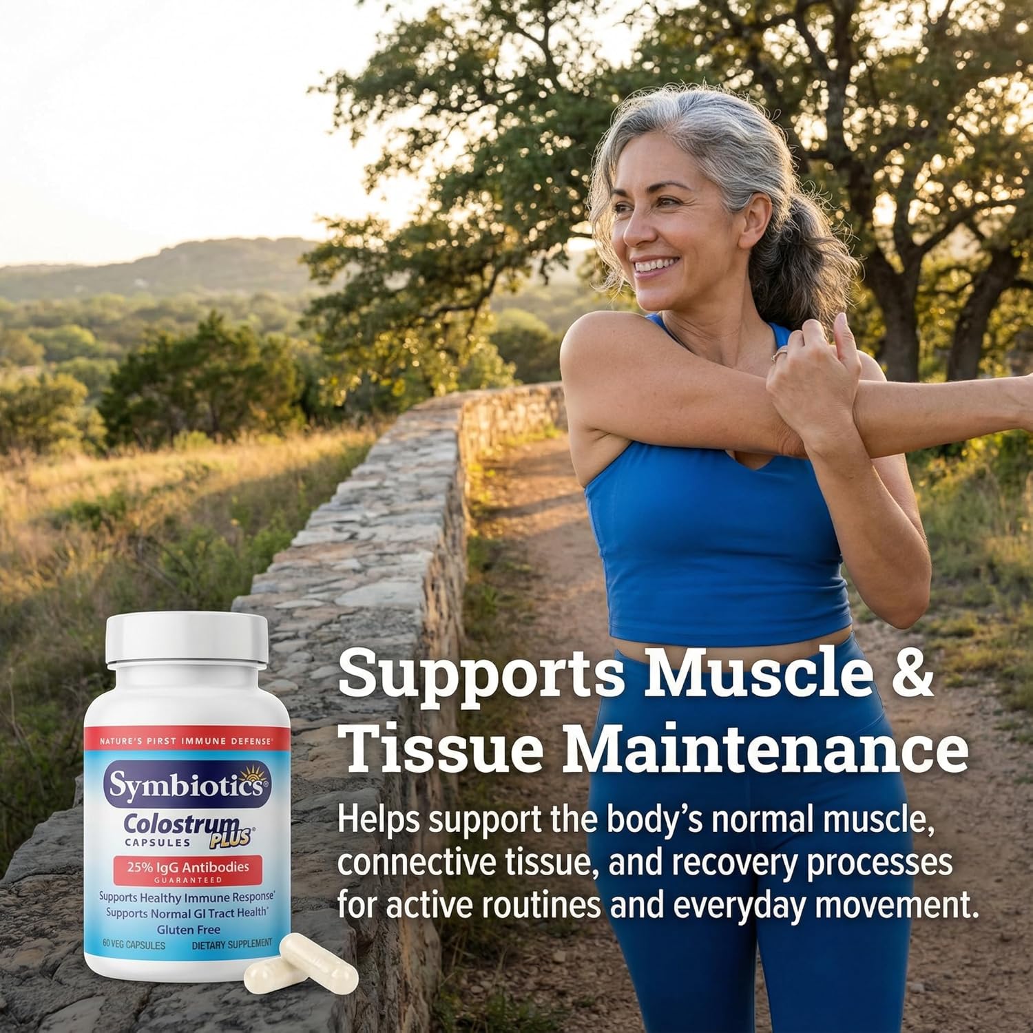 Symbiotics Colostrum Vegetable Capsules, 120 Count - Immune & Gut Support with Lactoferrin and Naturally Occurring IgG - Gluten Free, rBST-Free - 120