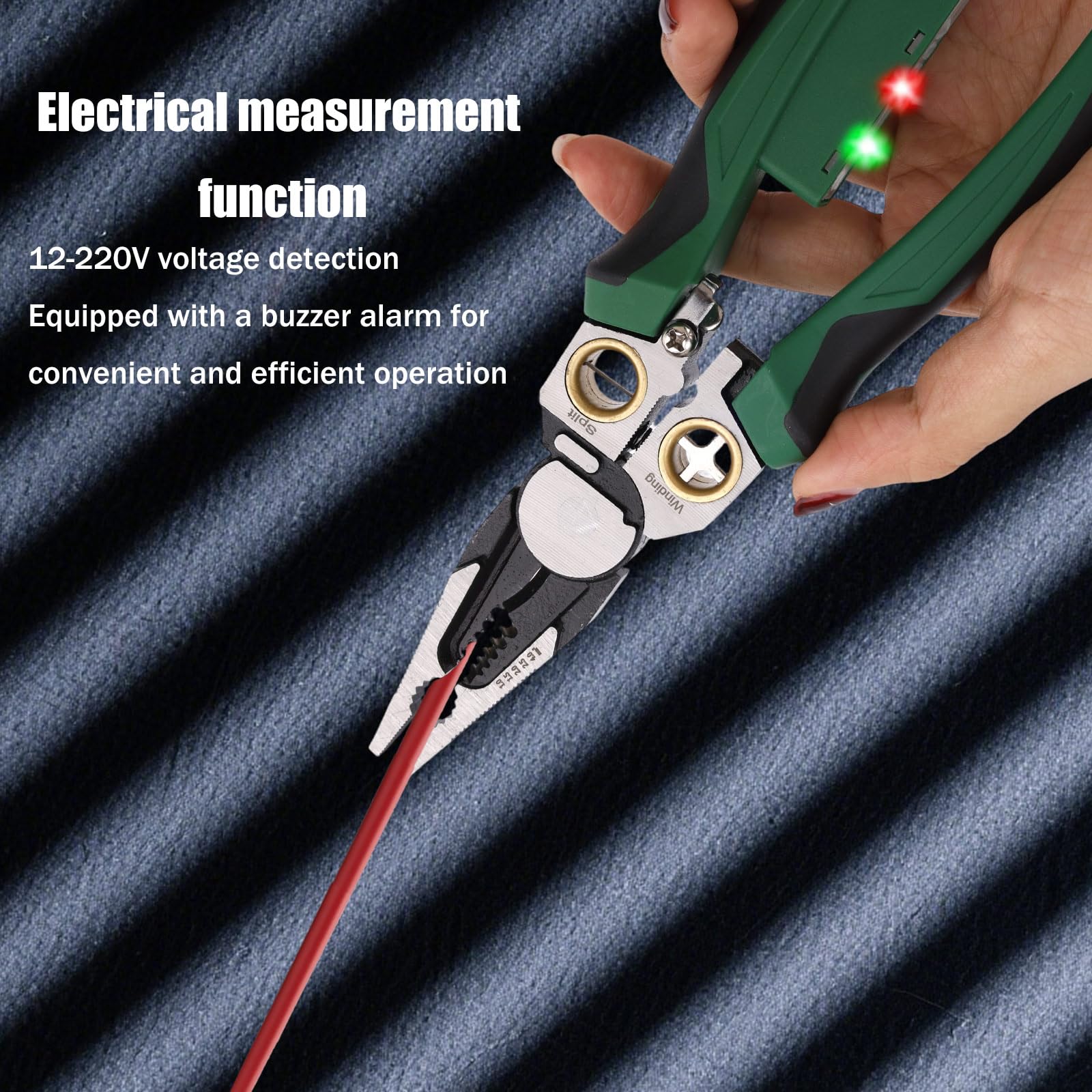 Multi Function Electrician Tool 8-in-1 Wire Stripper Pliers With Voltage Tester - Multi-Function Tool For Cutting, Stripping, Crimping Electrical Repair Pliers