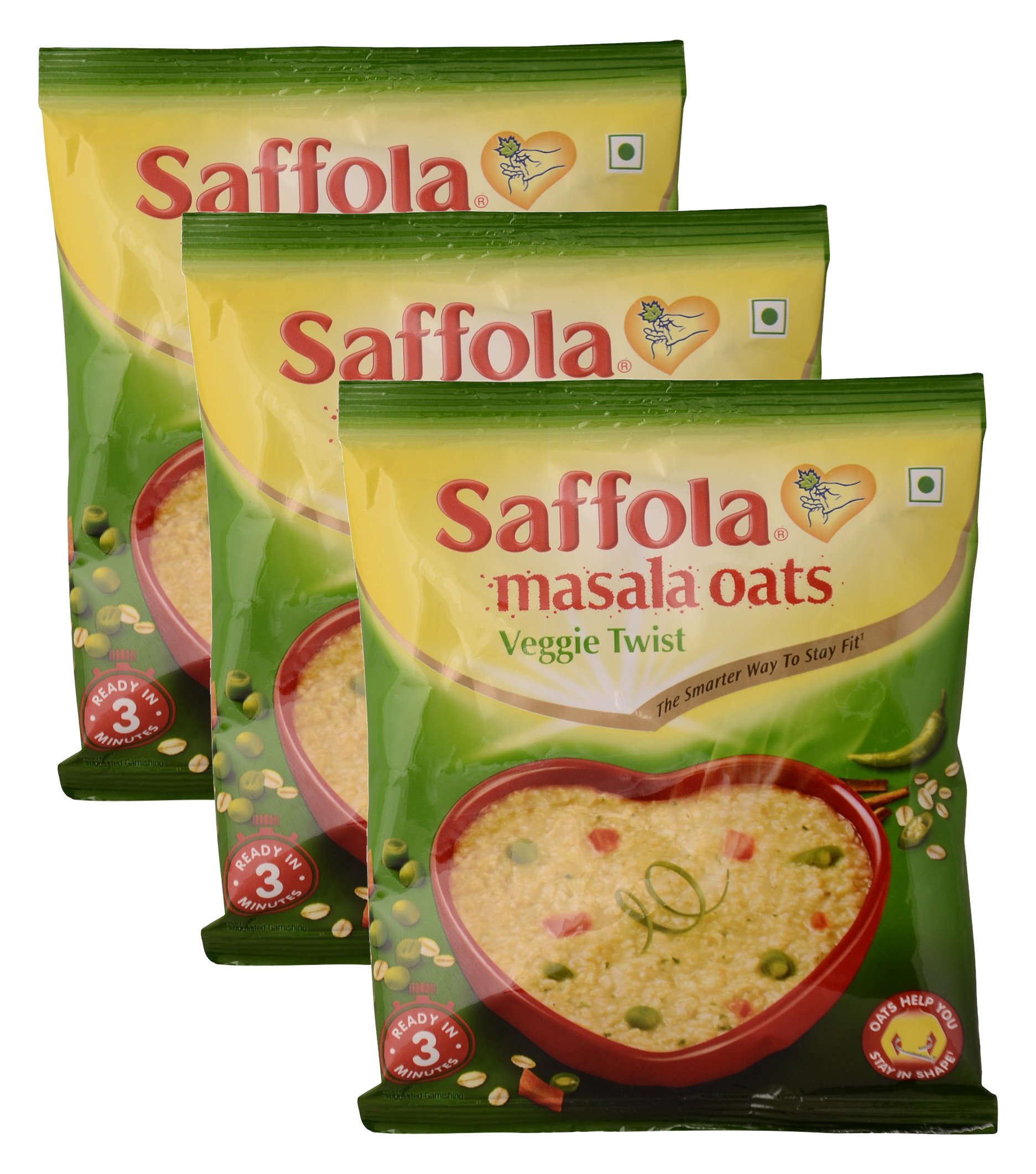Masala Oats, Veggie Twist, 39 grams - (1.37 oz) Vegetarian oatmeal India - Pack of 3