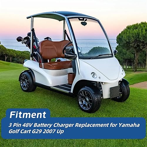 Miniatura 5 de WFLNHB Reemplazo del cargador de batería de 3 pines 48V para Yamaha Golf Cart G29 2007 Up