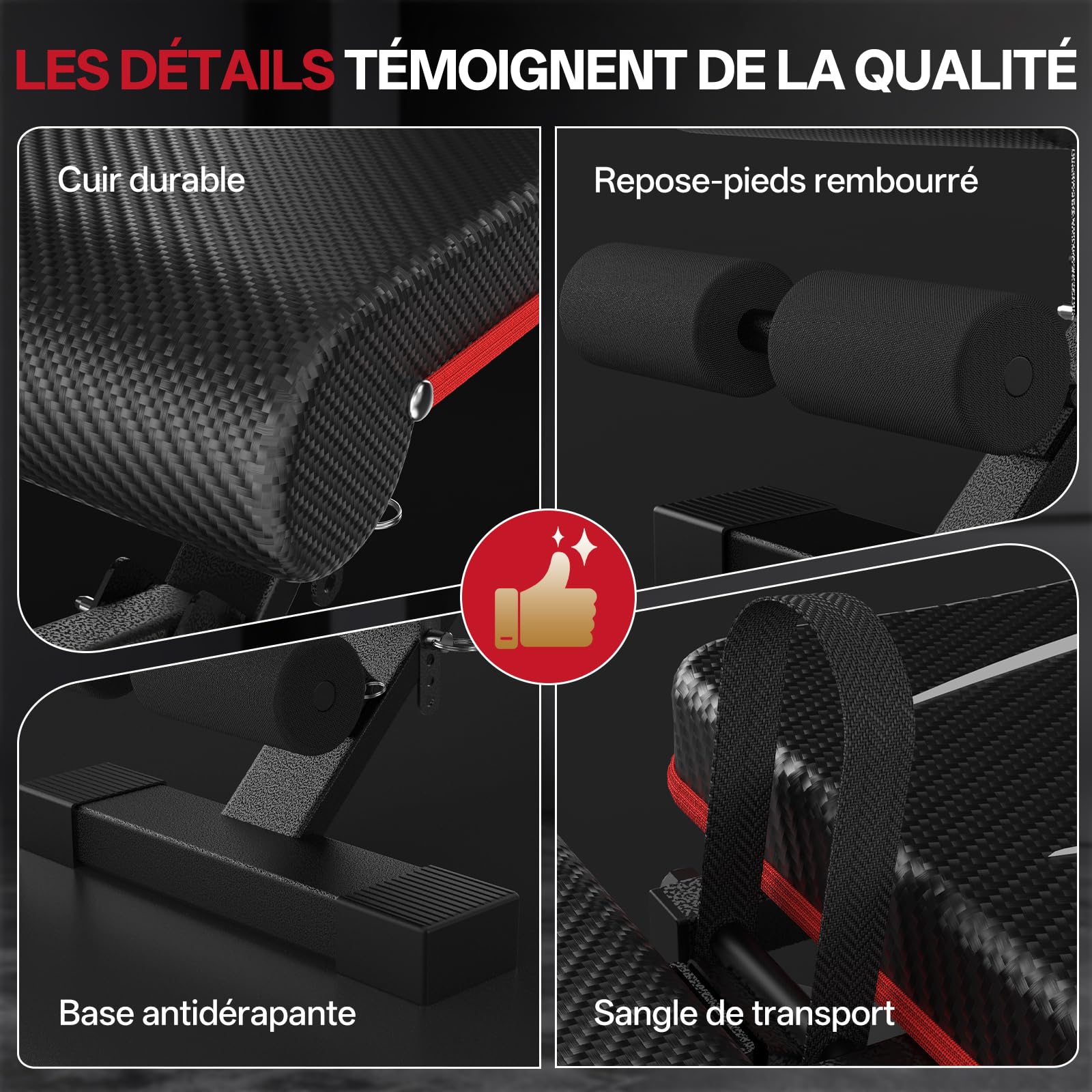 PASYOU Banc de Musculation Pliable, Charge 300kg, Banc de Fitness Réglable Multifonction pour Entraînement Corps Complet, Banc de Sport avec Poignées pour Maison et Salle de Sport (PA350)