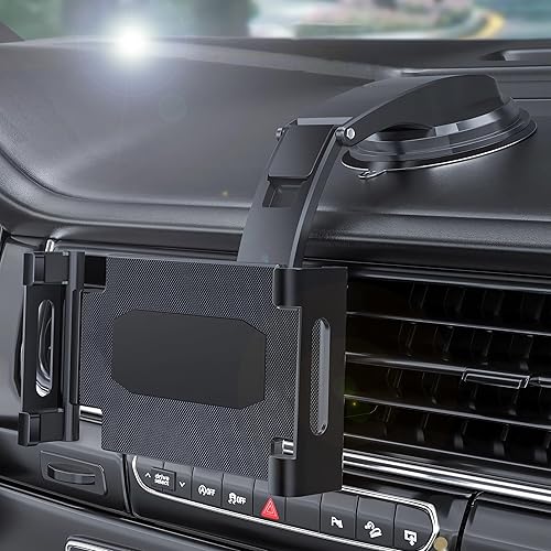 UNICOLD Soporte para tablet de tablero de automóvil, ventosa giratoria de 360 con abrazadera grande para iPad Pro, iPad AirMini, iPhone, Samsung