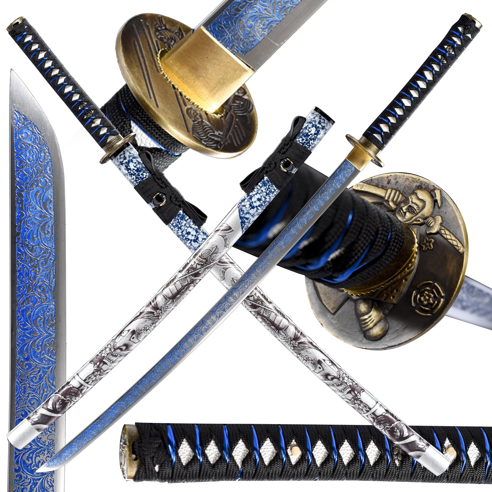 1045/1065 high Carbon Steel,Hademade Heat Tempered Full Hand Forged Traditional Samurai Sword,Japanese Katana Sword Real Authentic,Full Tang,Functional,Practical,