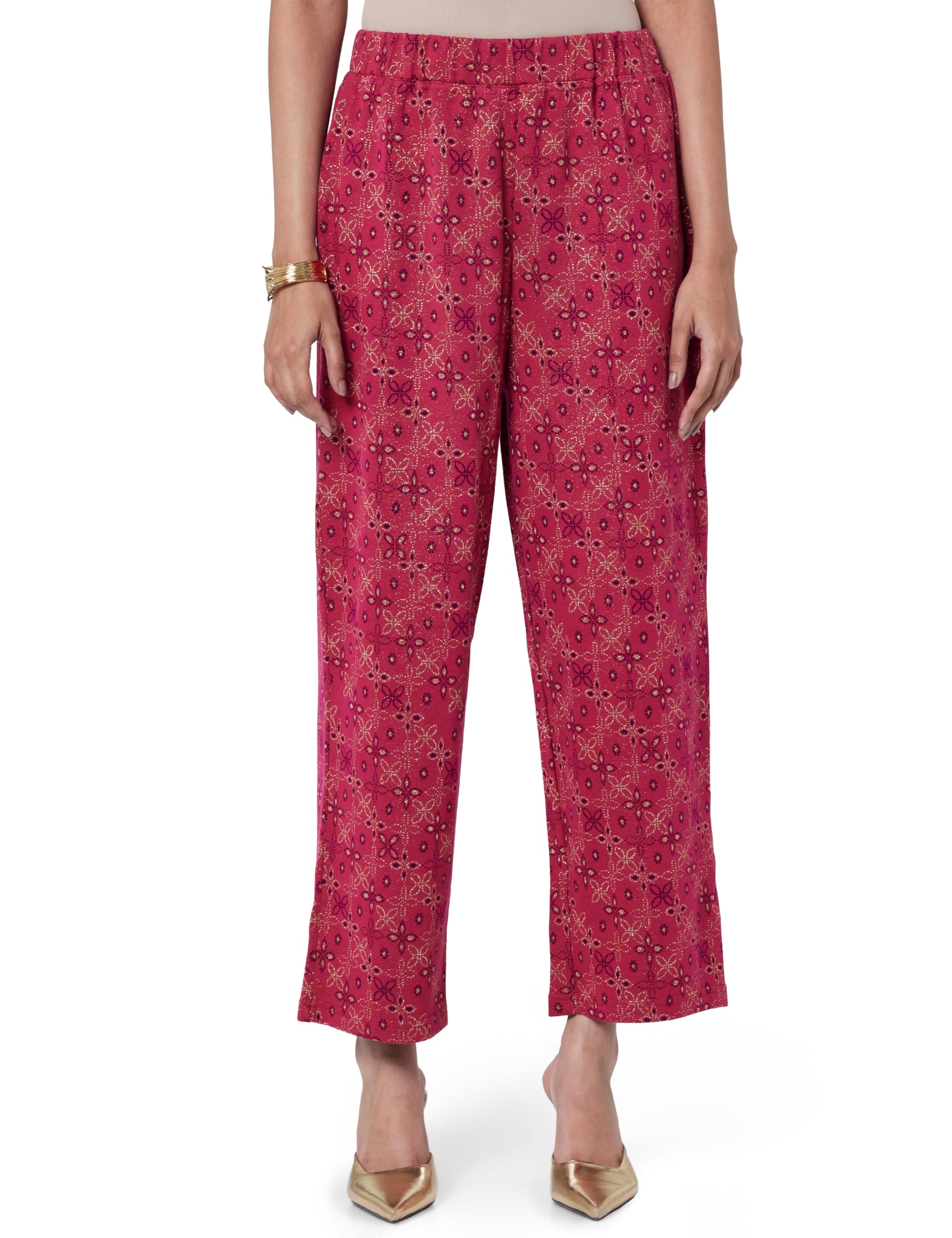 aurelia Gold Solid Palazzos for Women's Ethnic Bottomwear-picture-24