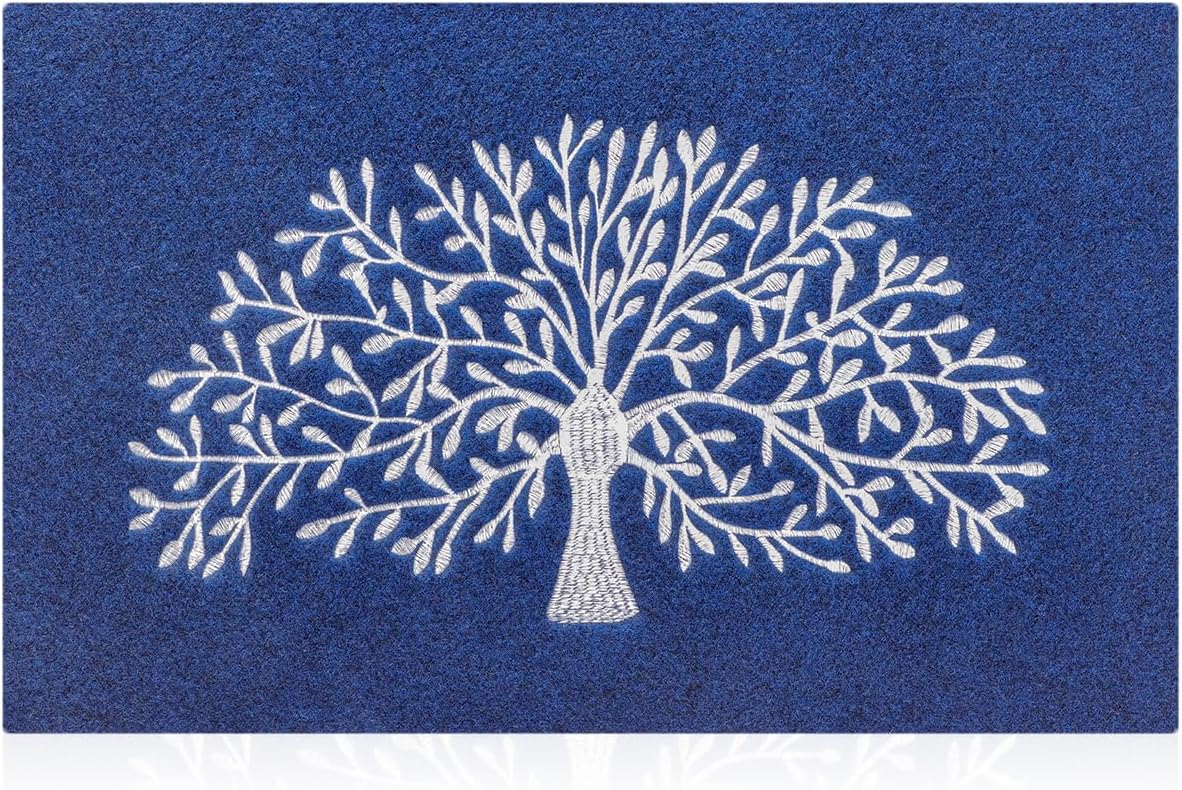 AOAOPQ Entrance Doormat for Indoor Outside Anthracite Purple Heavy Responsibility Non Slip Entrance Rug Sneakers Scraper Door Mat Washable Barrier Door Mat Blue