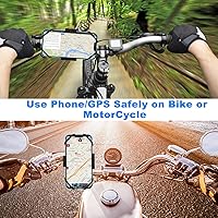 Vista 7 de Soporte universal para teléfono de bicicleta, soporte universal para teléfono de motocicleta, antivibraciones y estable, ajustable, 360°, abrazadera