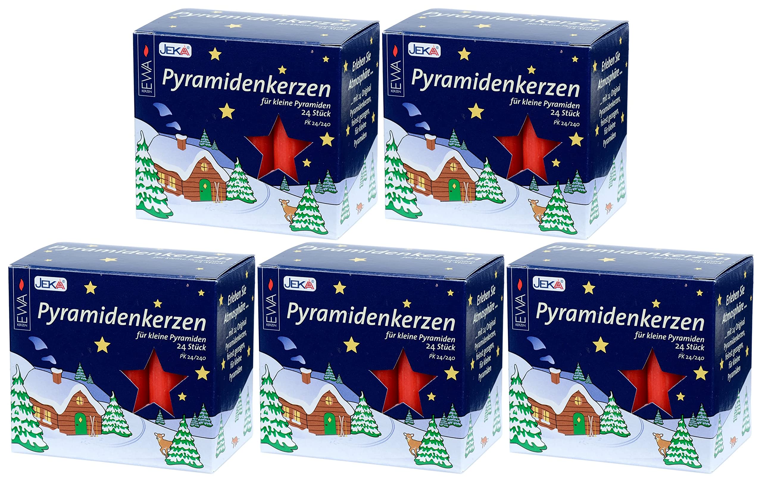 Pyramid Candles 14mm Red (Pack of 24)