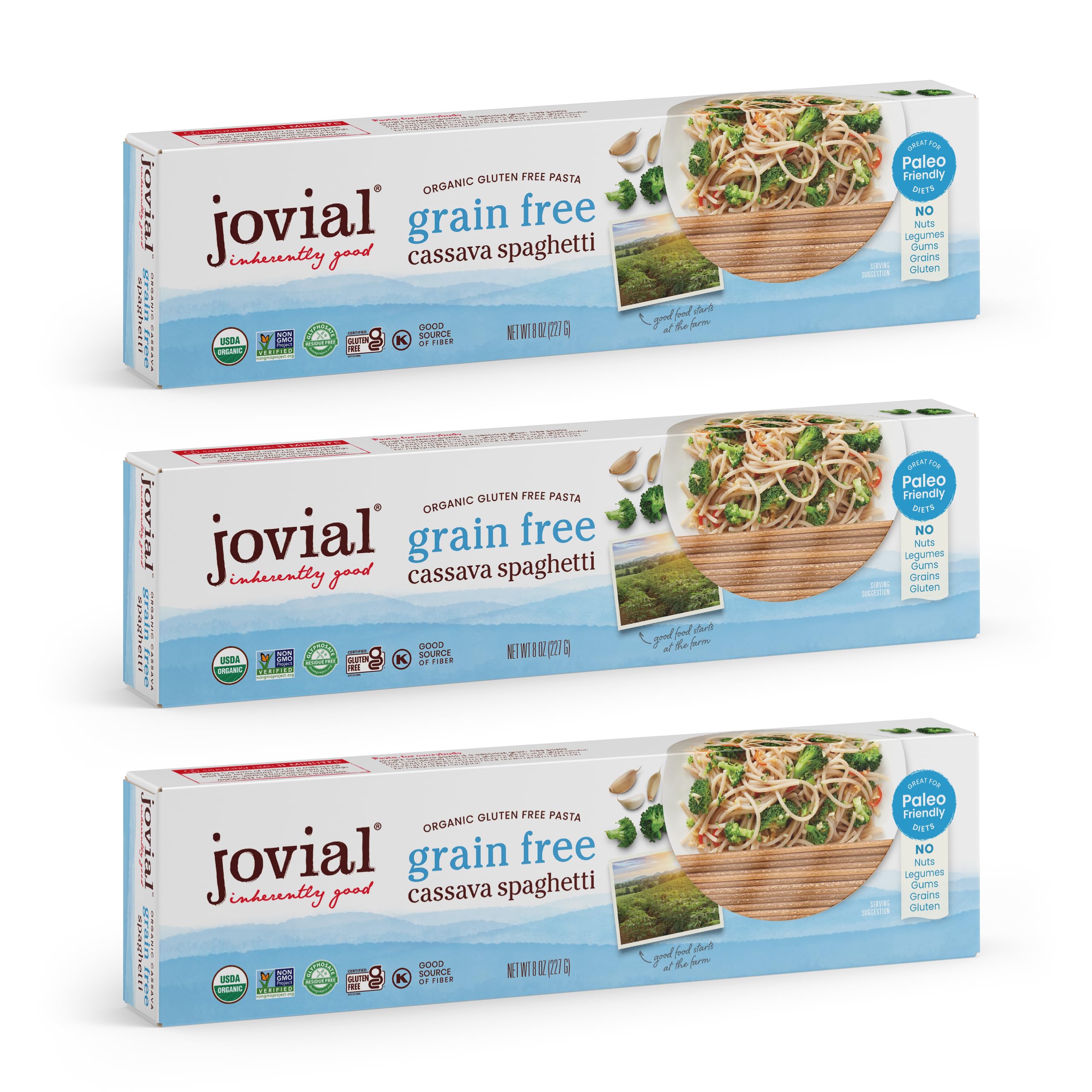 Jovial Grain Free Cassava Spaghetti - Spaghetti Noodles, Cassava Noodles, Paleo Noodles, Gluten Free Pasta Spaghetti, Grain Free, Gluten Free, Certified Organic By U